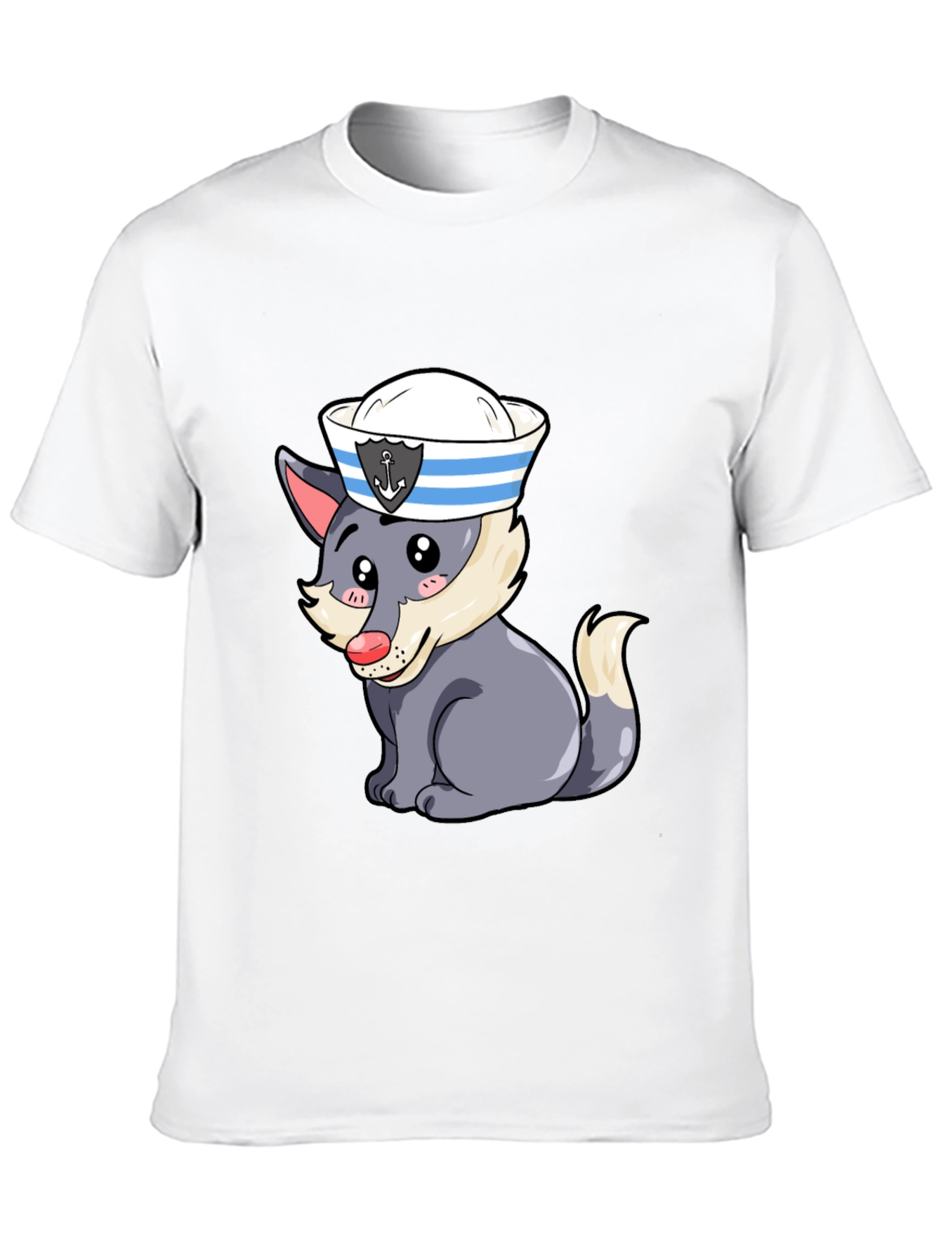 Cartoon Sailor Wolf Graphic Tee
