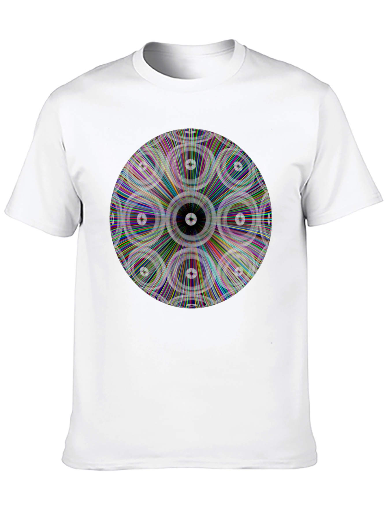 Psychedelic Circle Graphic Print Black T-Shirt