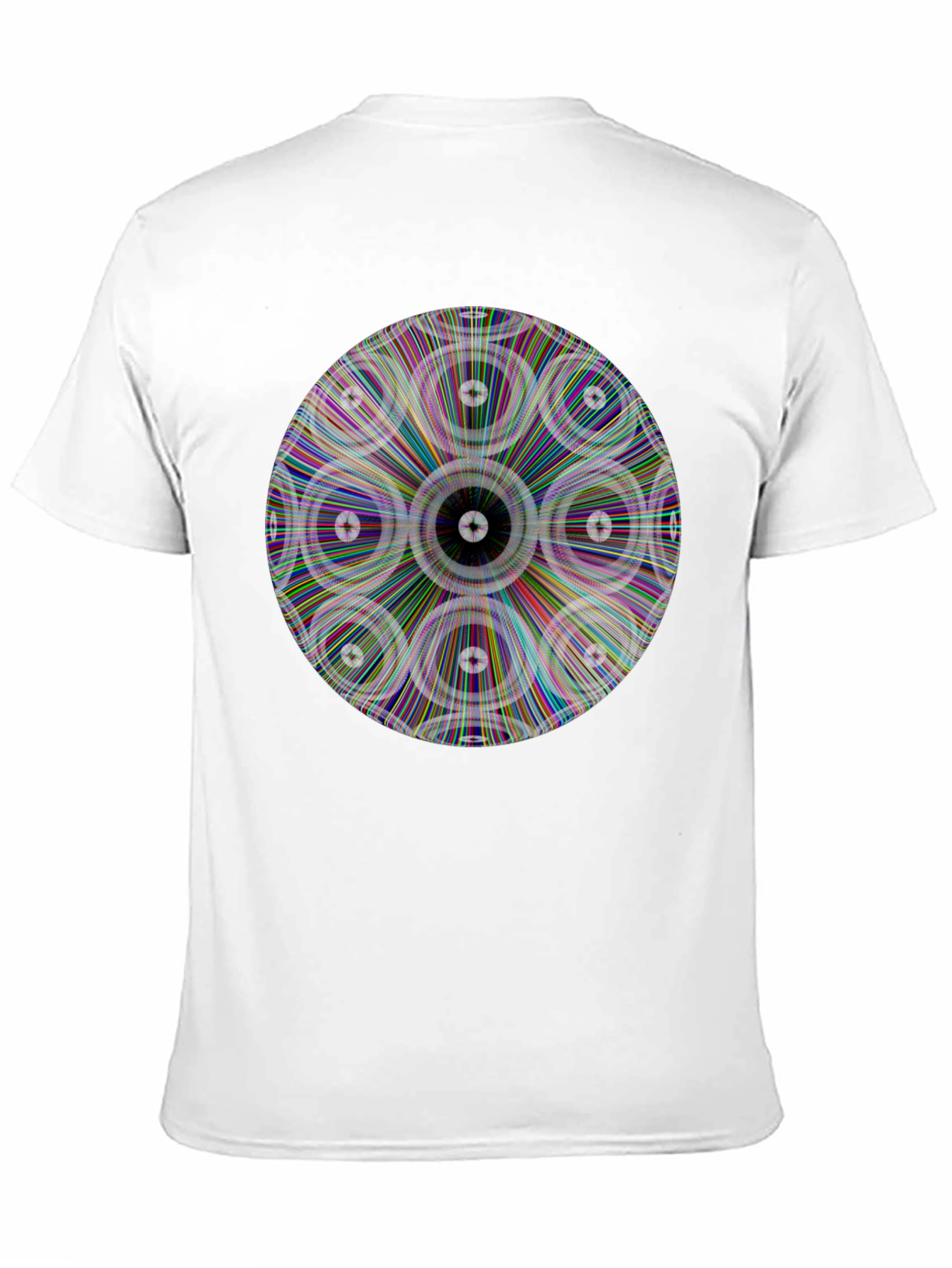 Psychedelic Circle Graphic Print Black T-Shirt