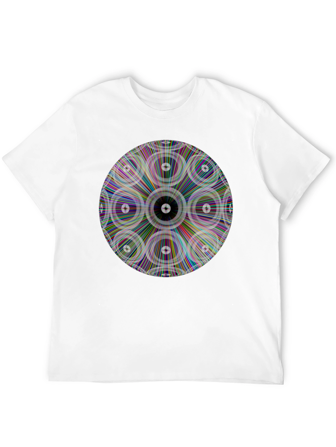 Psychedelic Circle Graphic Print Black T-Shirt