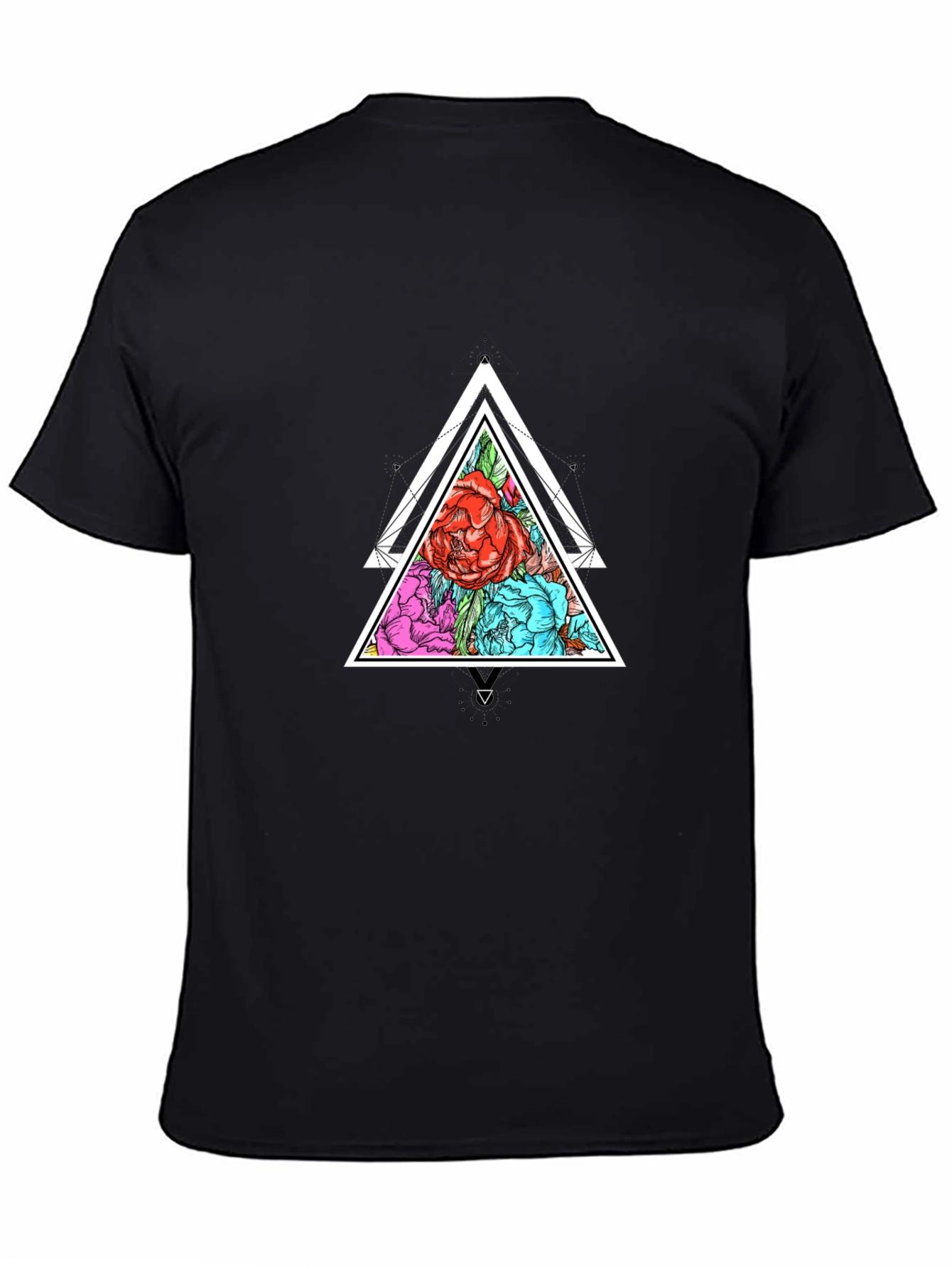 Geometric Floral Triangle Graphic Tee