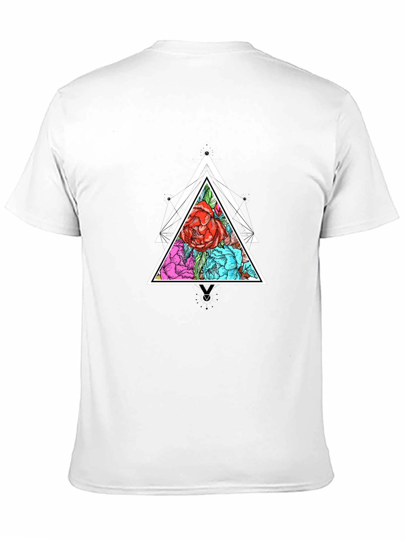 Geometric Floral Triangle Graphic Tee