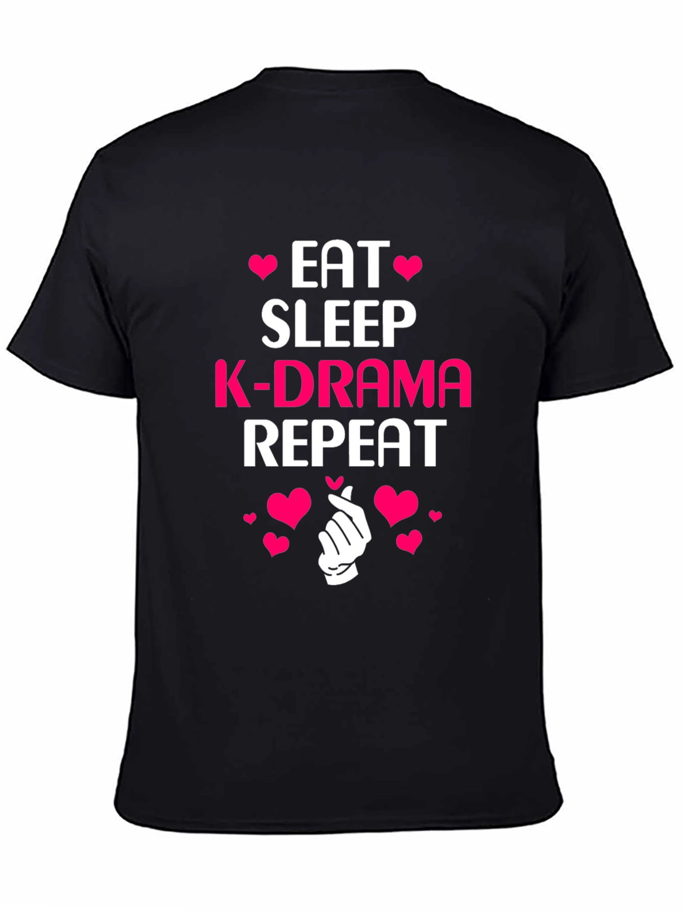 Eat Sleep K-Drama Repeat Black Tee