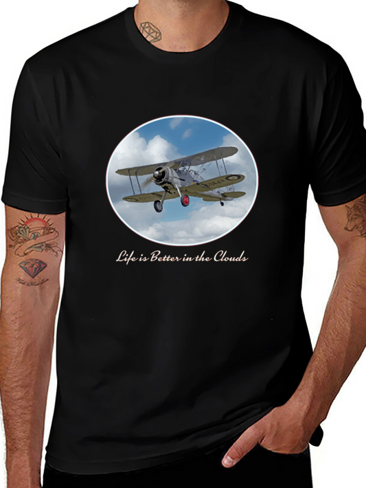 Vintage Biplane T-Shirt - Life in the Clouds