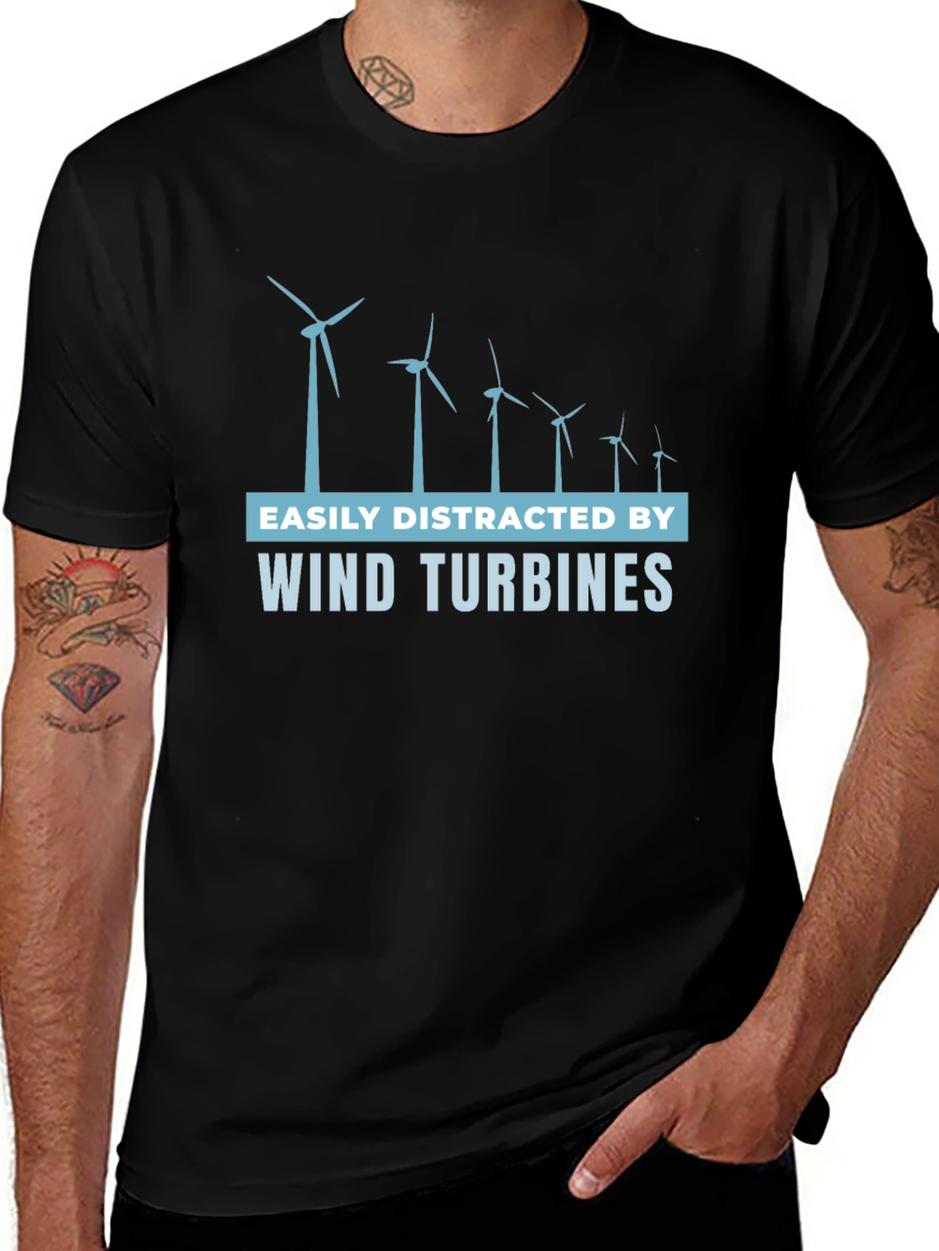 Easily Distracted Wind Turbine T-Shirt