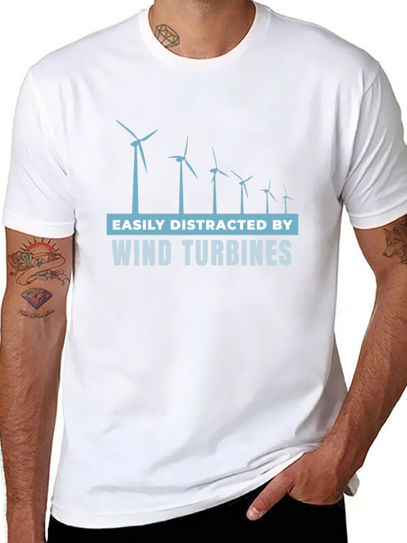 Easily Distracted Wind Turbine T-Shirt