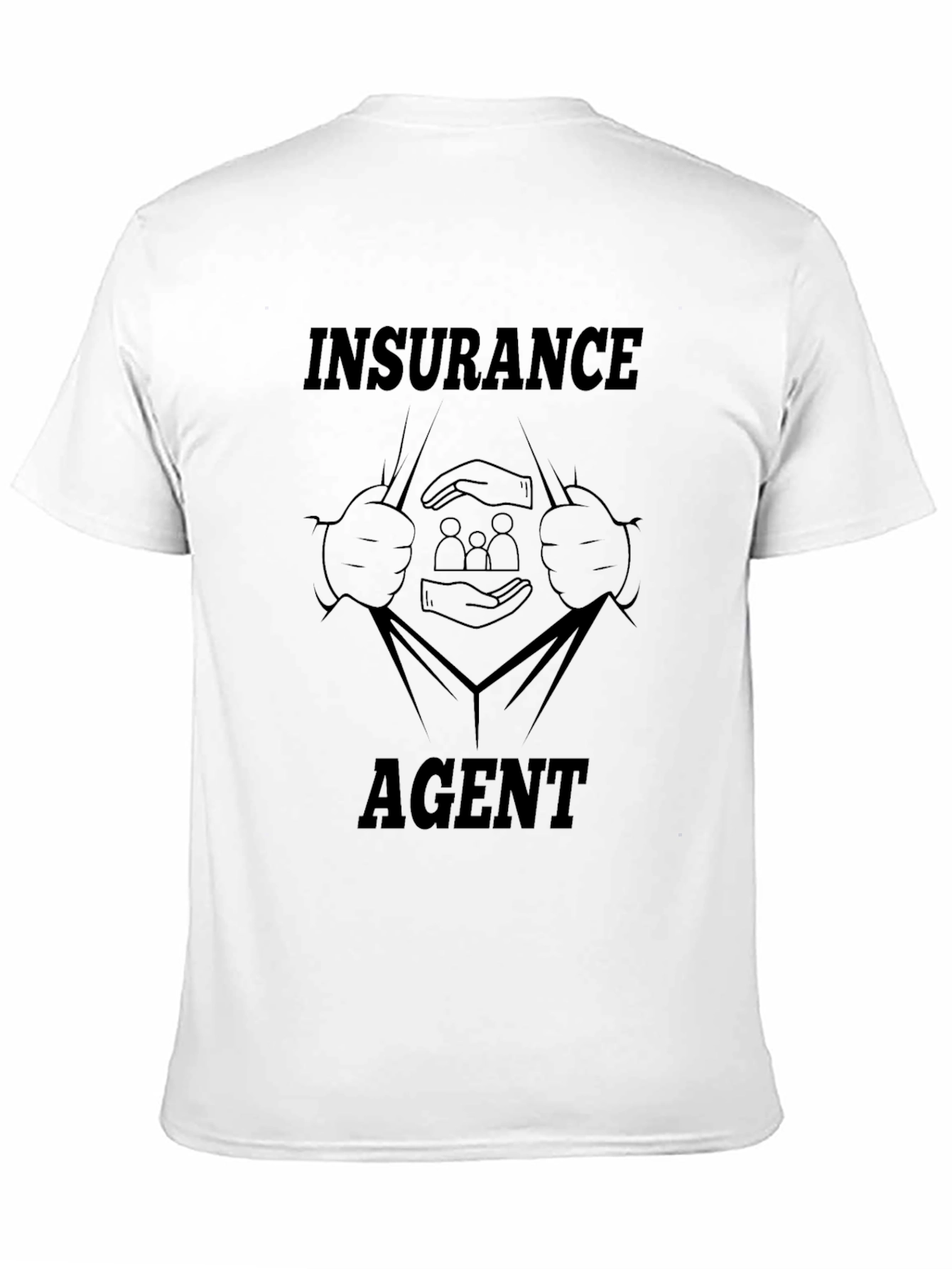 Insurance Agent Superhero Black T-Shirt