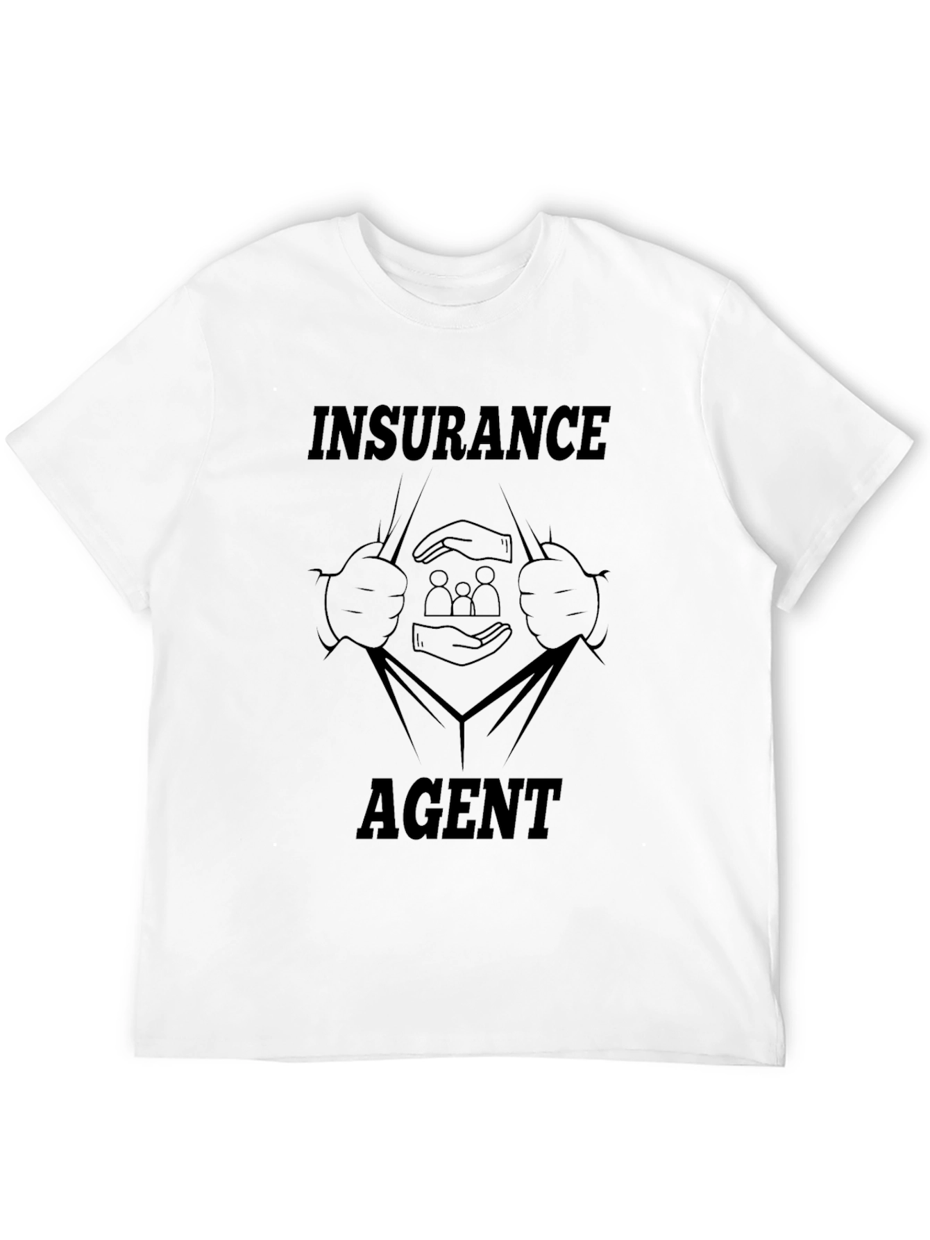 Insurance Agent Superhero Black T-Shirt