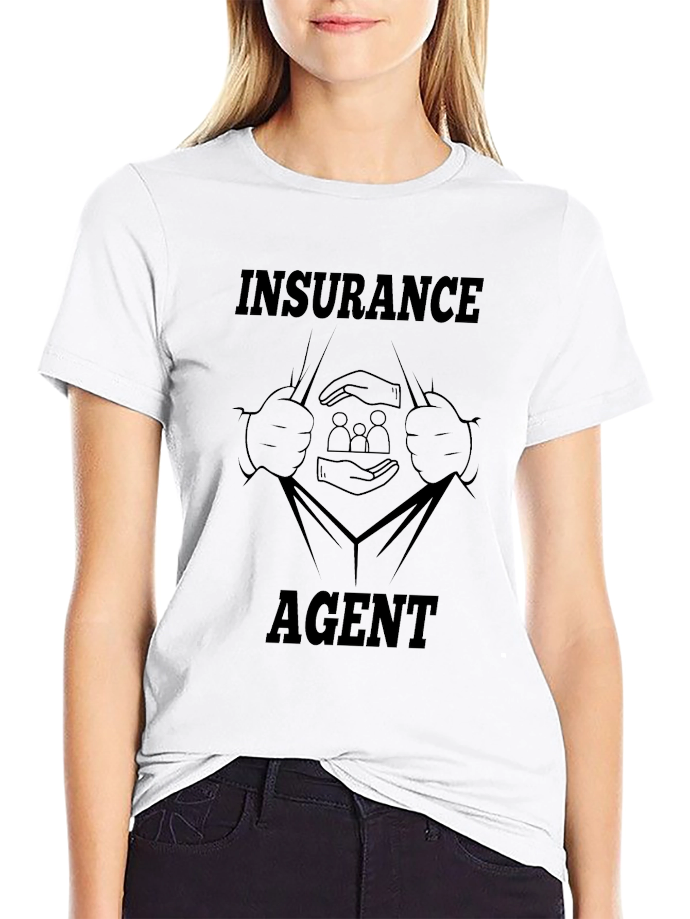 Insurance Agent Superhero Black T-Shirt