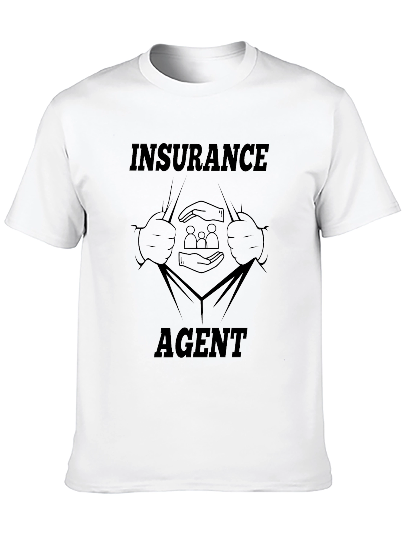 Insurance Agent Superhero Black T-Shirt