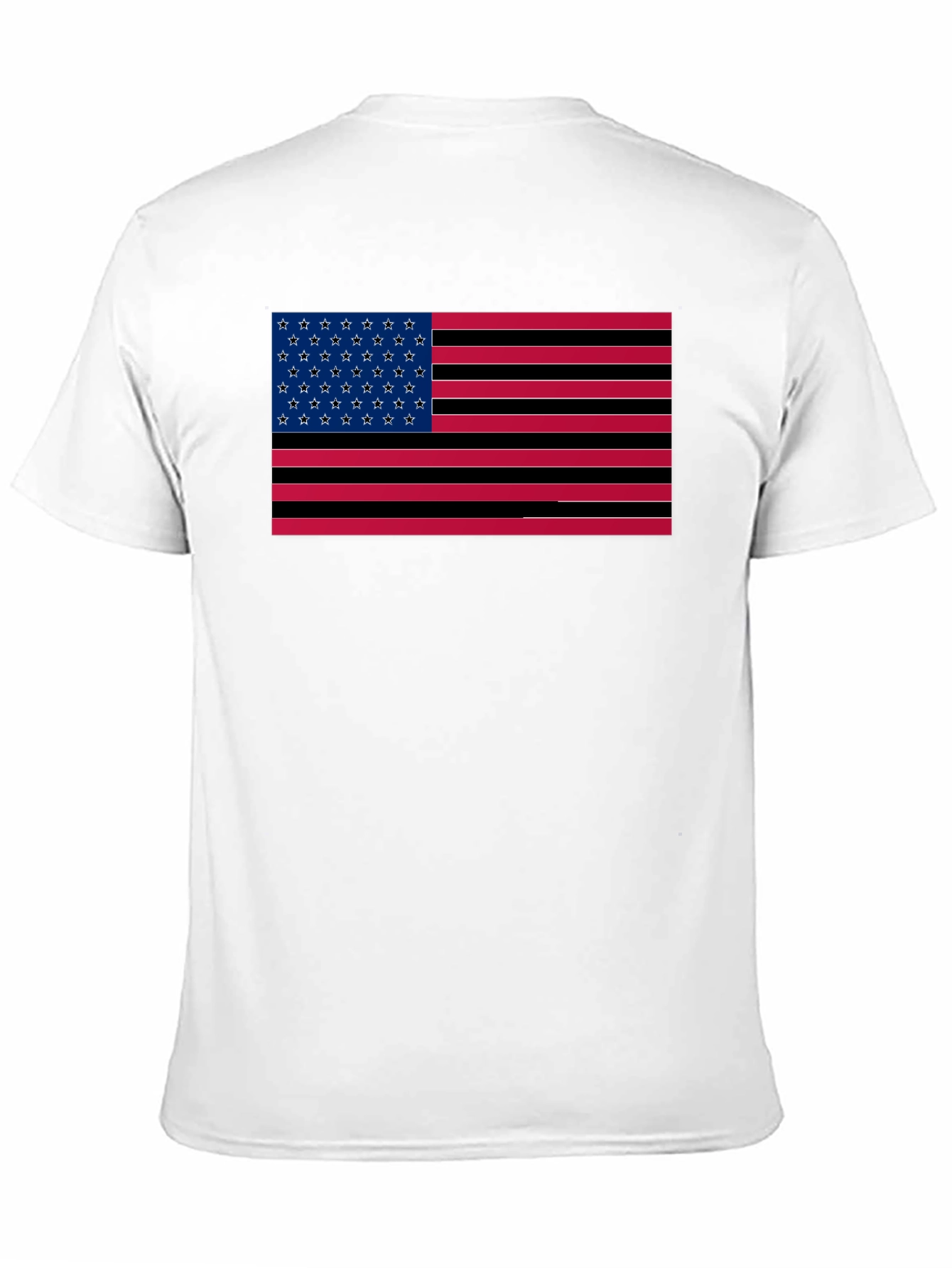 American Flag Graphic Tee - Black Cotton Shirt