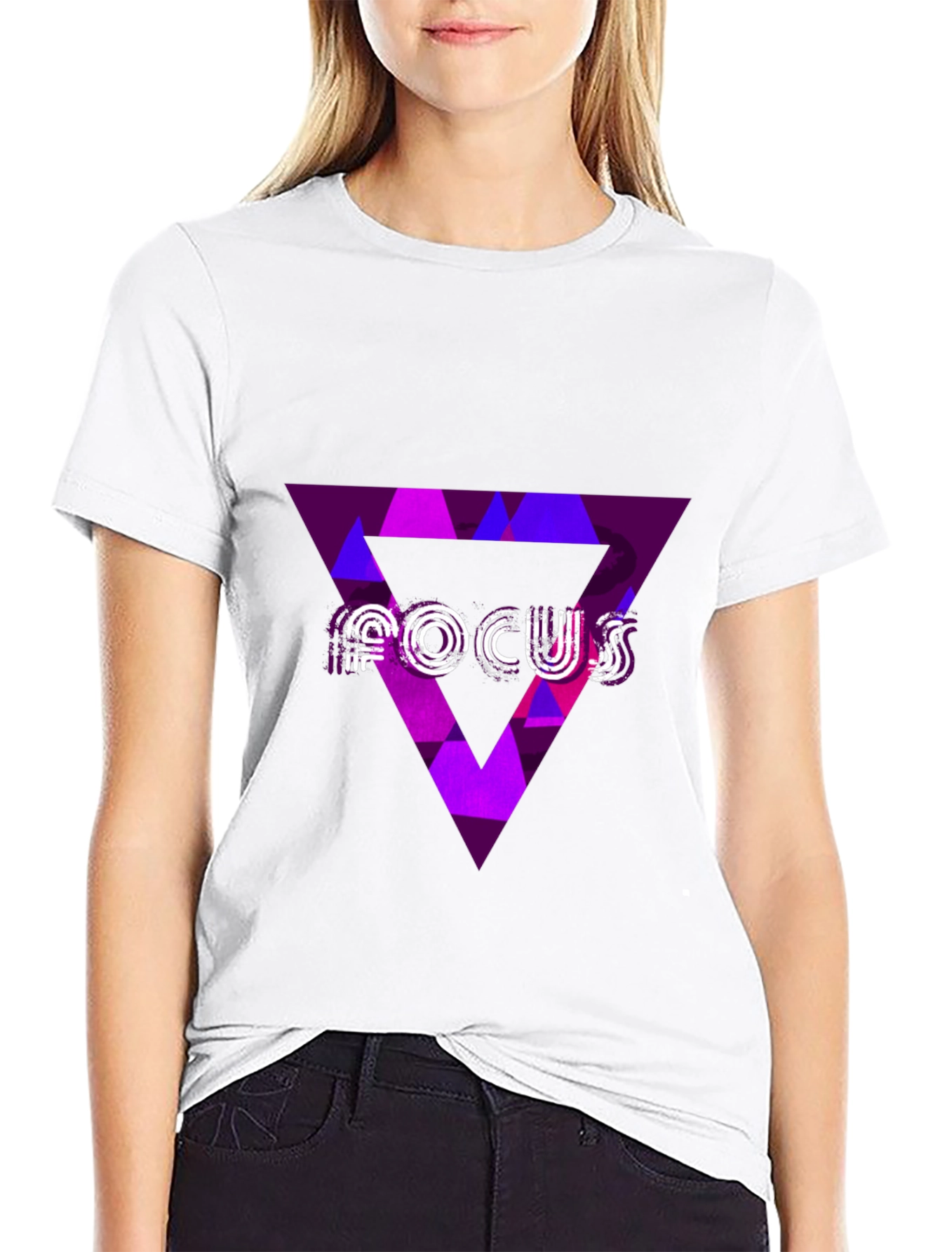 Focus Graphic Tee - Abstract Triangle Design