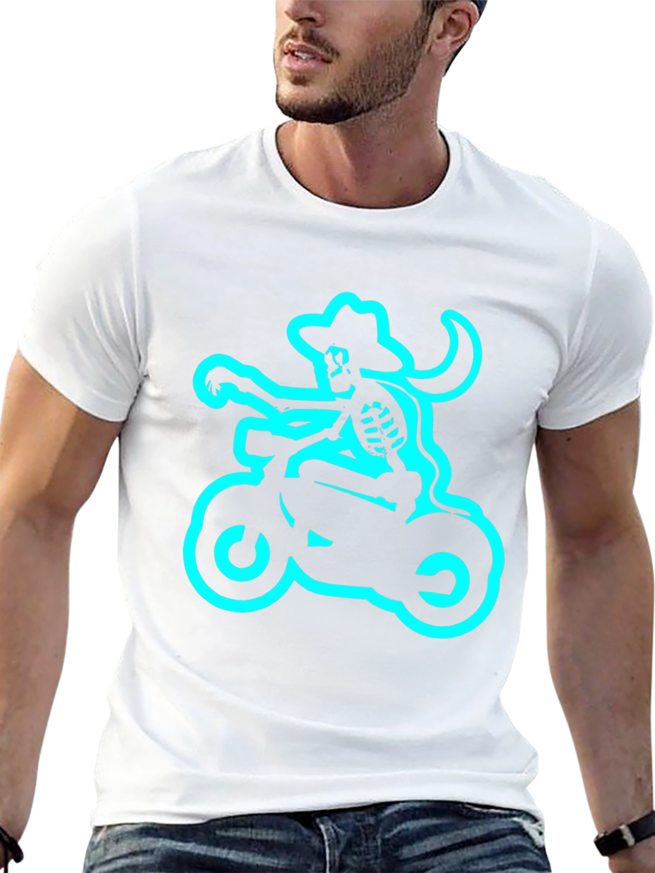 Skeleton Biker T-Shirt - Black Tee