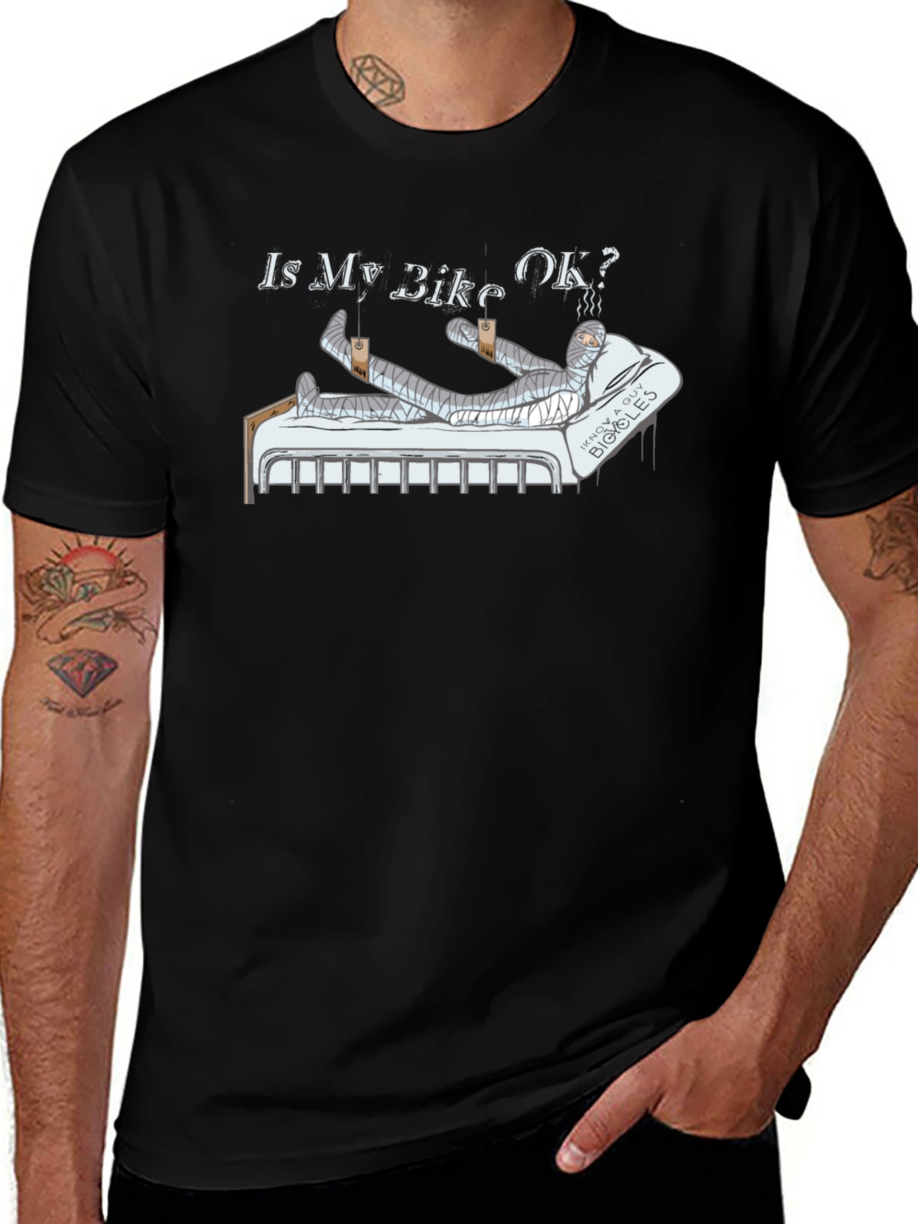 Is My Bike OK? Funny Motorcycle Injury T-Shirt