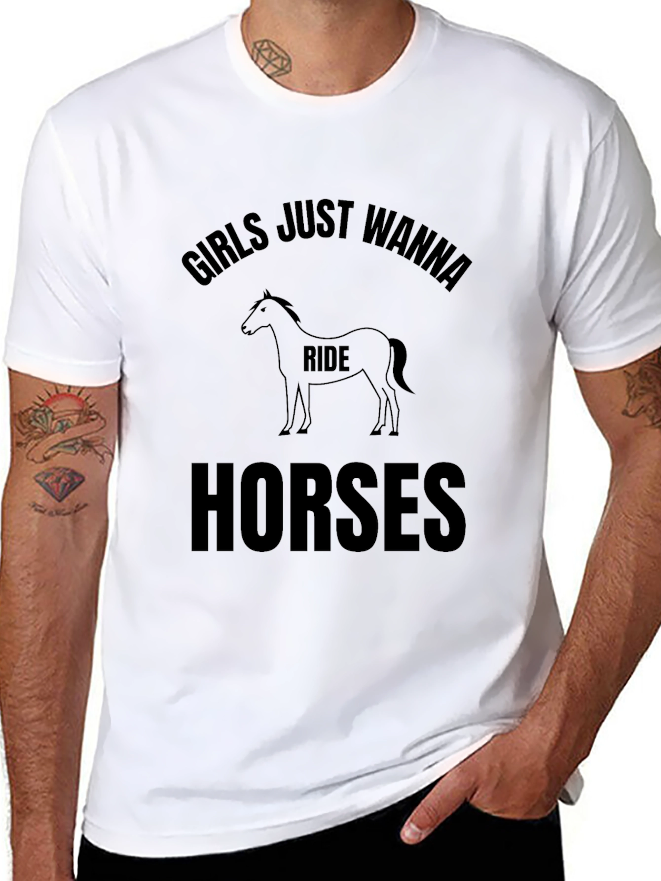 Girls Just Wanna Ride Horses Graphic Tee