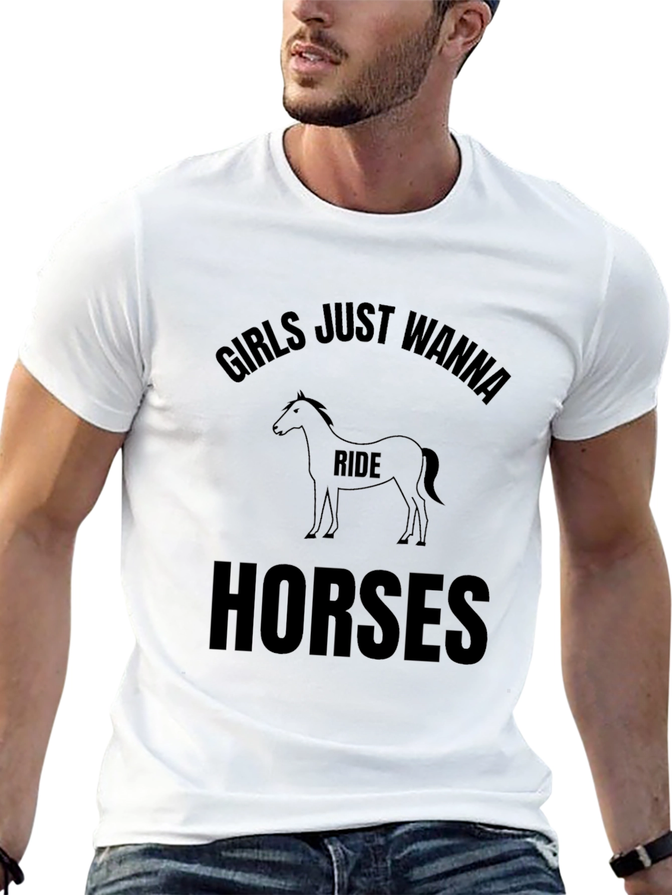 Girls Just Wanna Ride Horses Graphic Tee