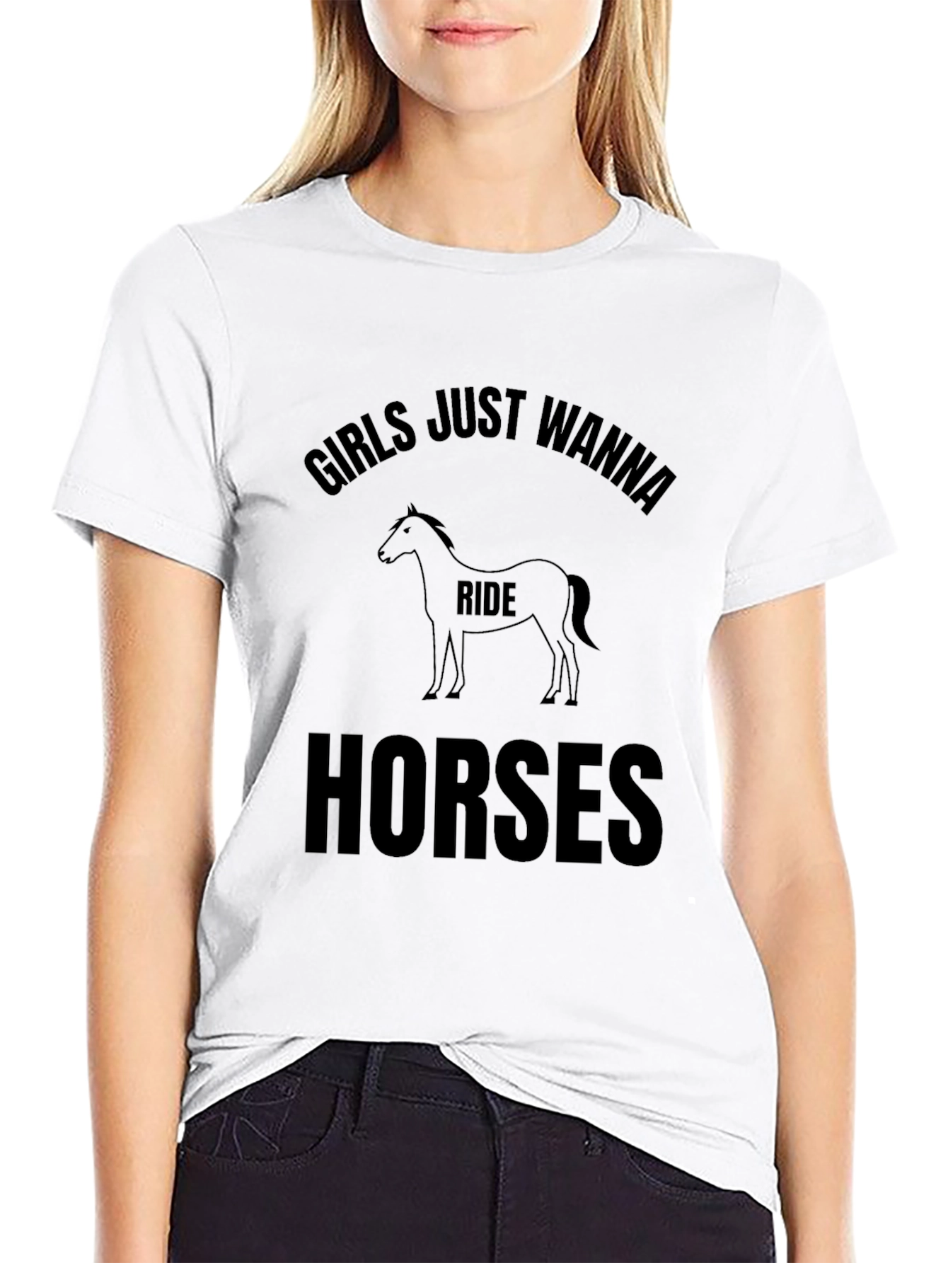 Girls Just Wanna Ride Horses Graphic Tee