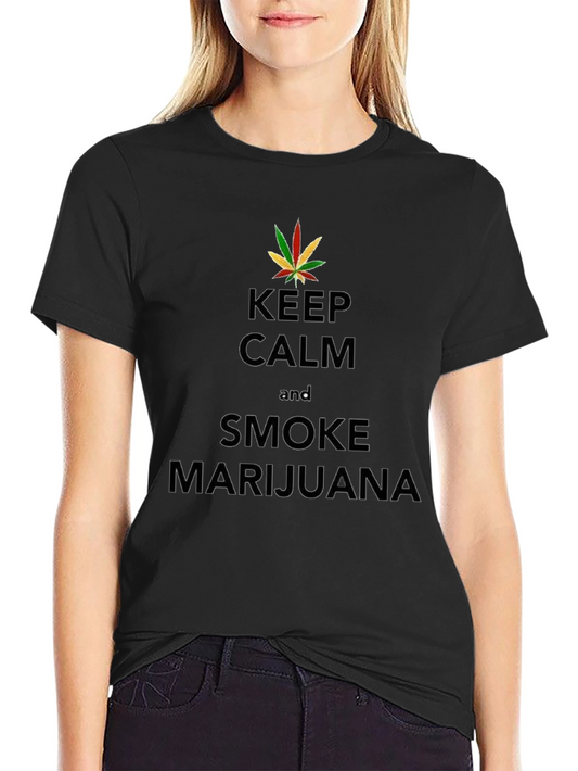 Keep Calm and Smoke Marijuana T-Shirt - Black