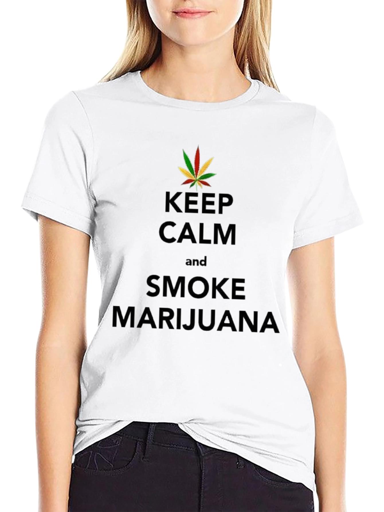 Keep Calm and Smoke Marijuana T-Shirt - Black