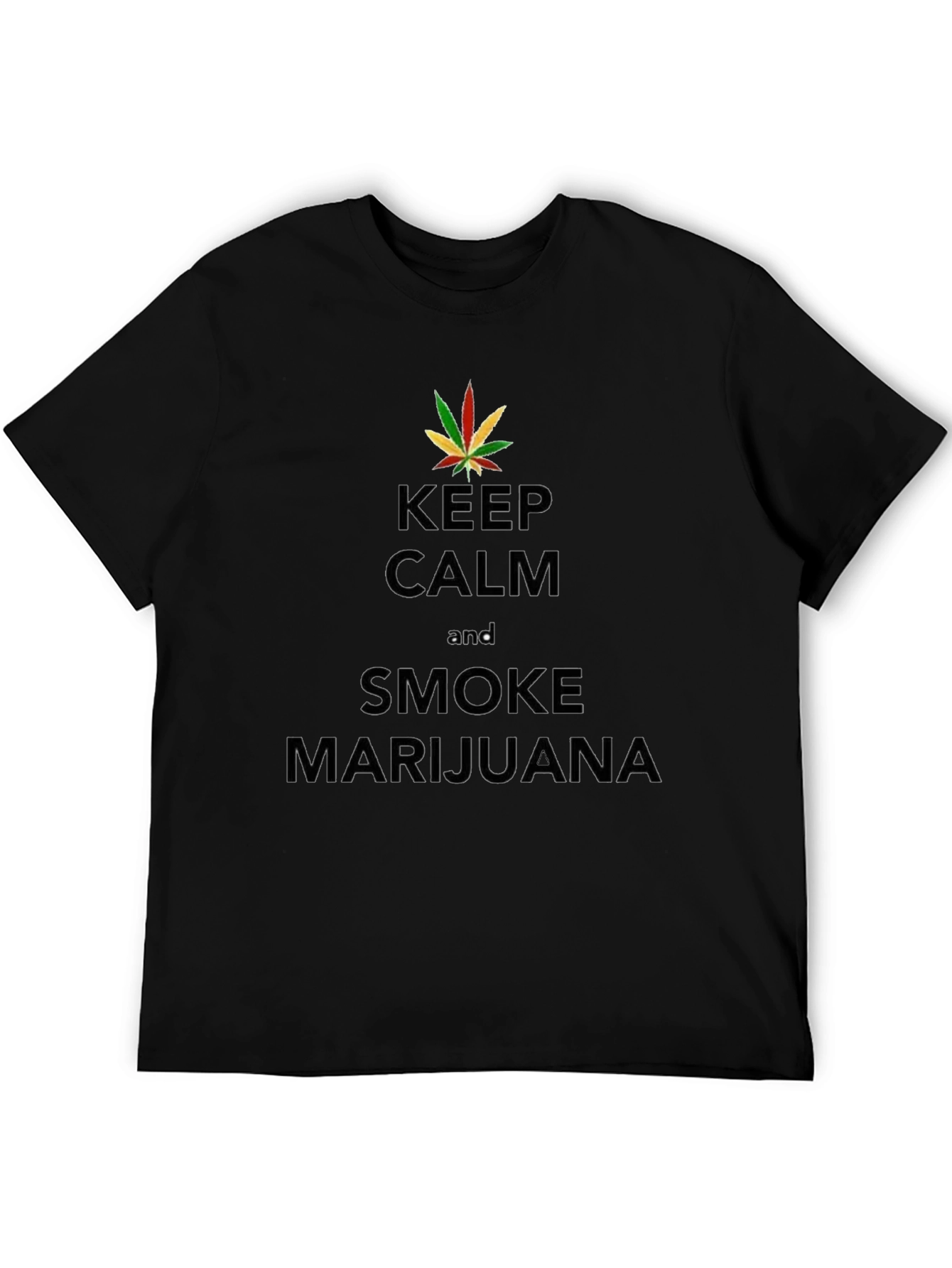 Keep Calm and Smoke Marijuana T-Shirt - Black