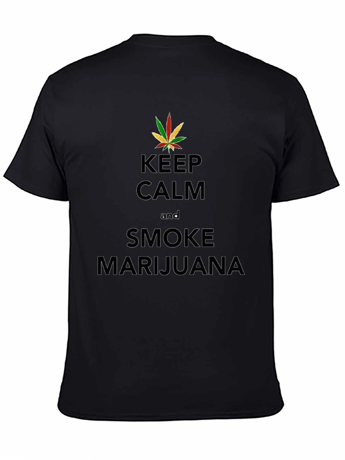 Keep Calm and Smoke Marijuana T-Shirt - Black
