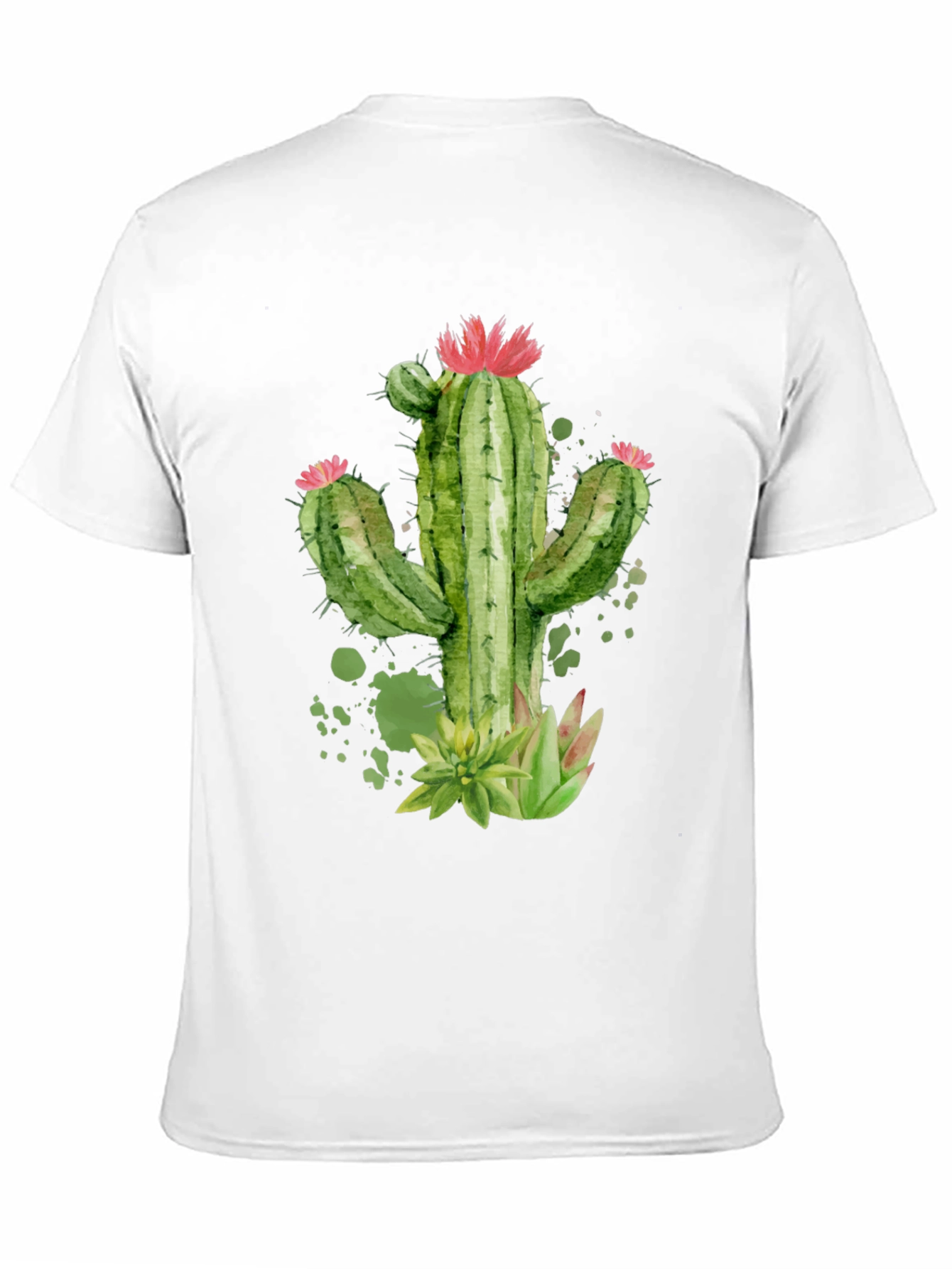 Cactus Graphic Print Black T-Shirt