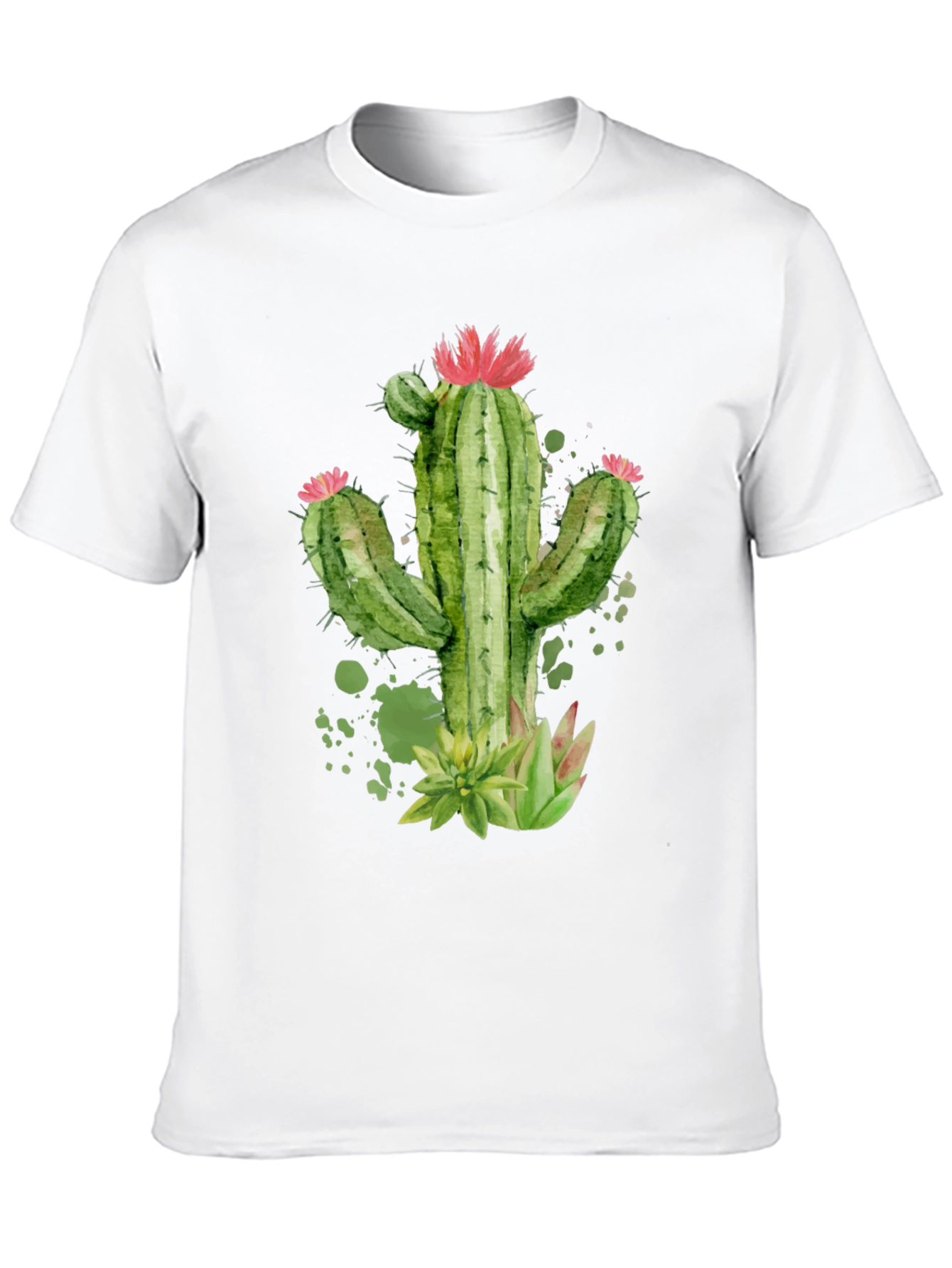 Cactus Graphic Print Black T-Shirt
