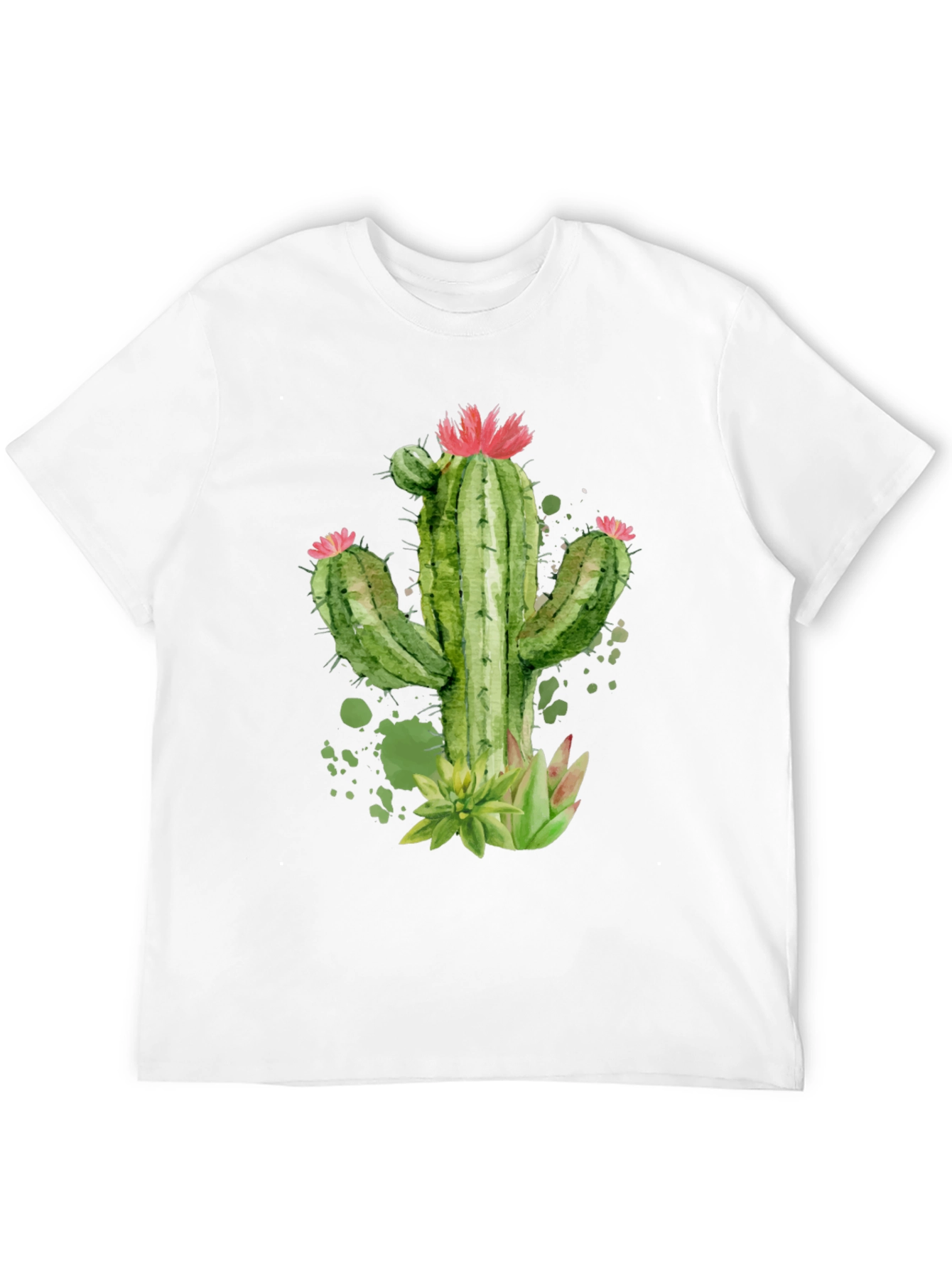 Cactus Graphic Print Black T-Shirt
