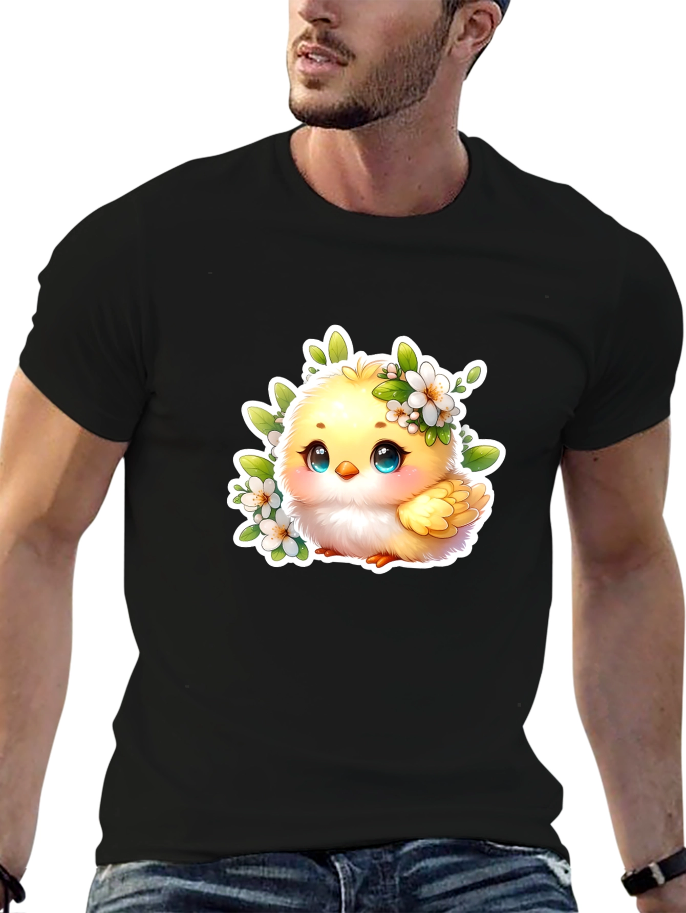 Cute Chick Graphic Tee - Black Unisex T-Shirt
