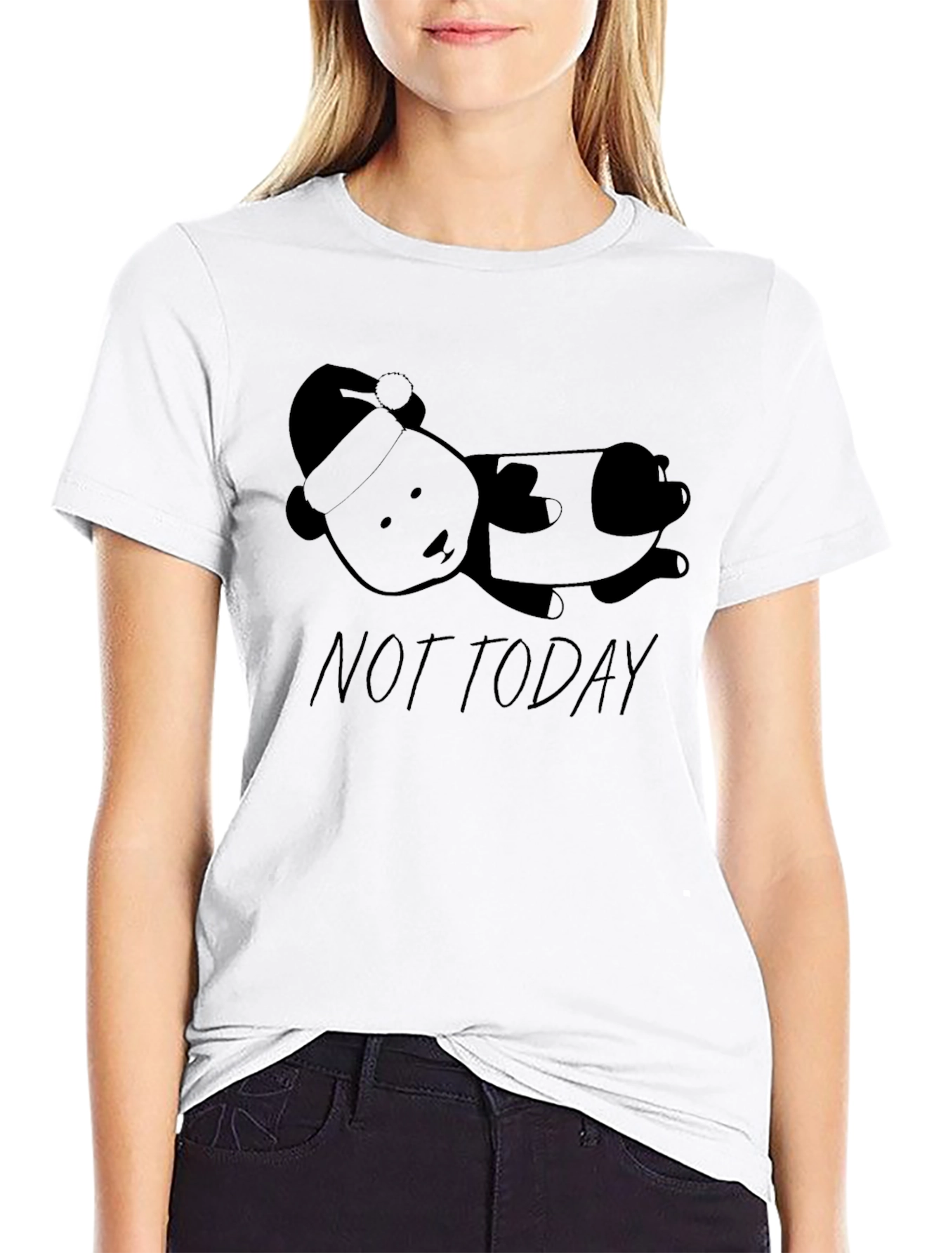 Not Today Lazy Panda Graphic Tee - Relaxed Fit