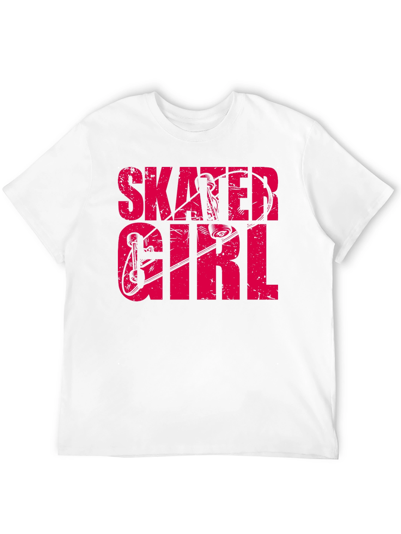 Skater Girl Graphic Tee - Black Cotton T-Shirt