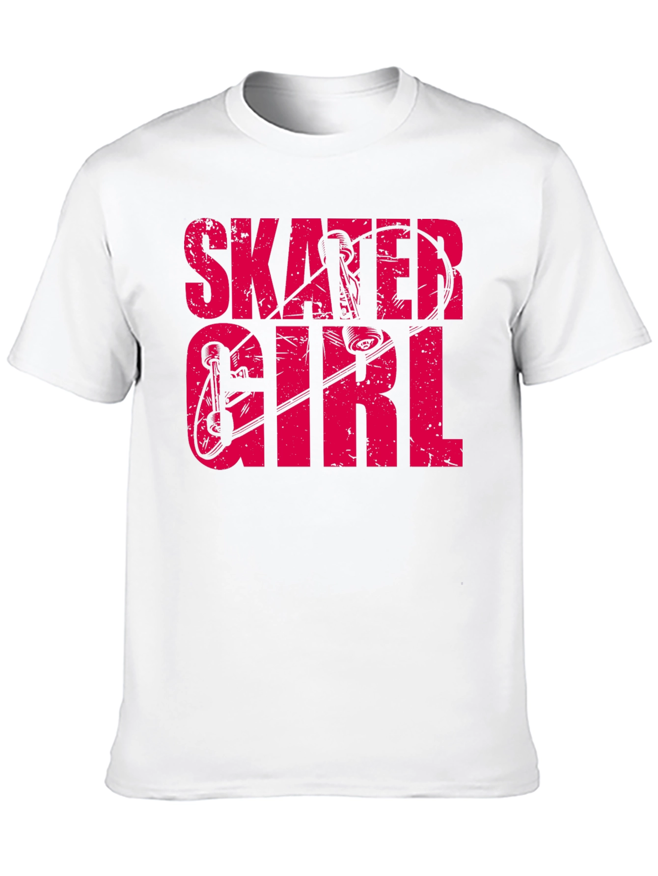 Skater Girl Graphic Tee - Black Cotton T-Shirt