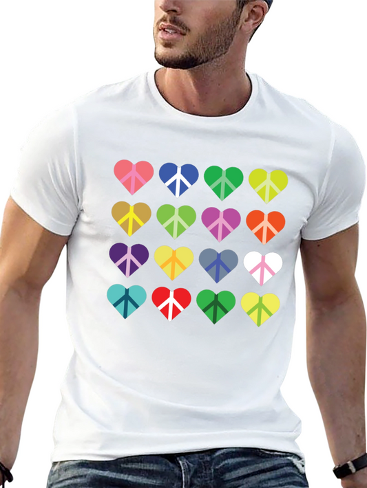 Heart Peace Sign Graphic T-Shirt