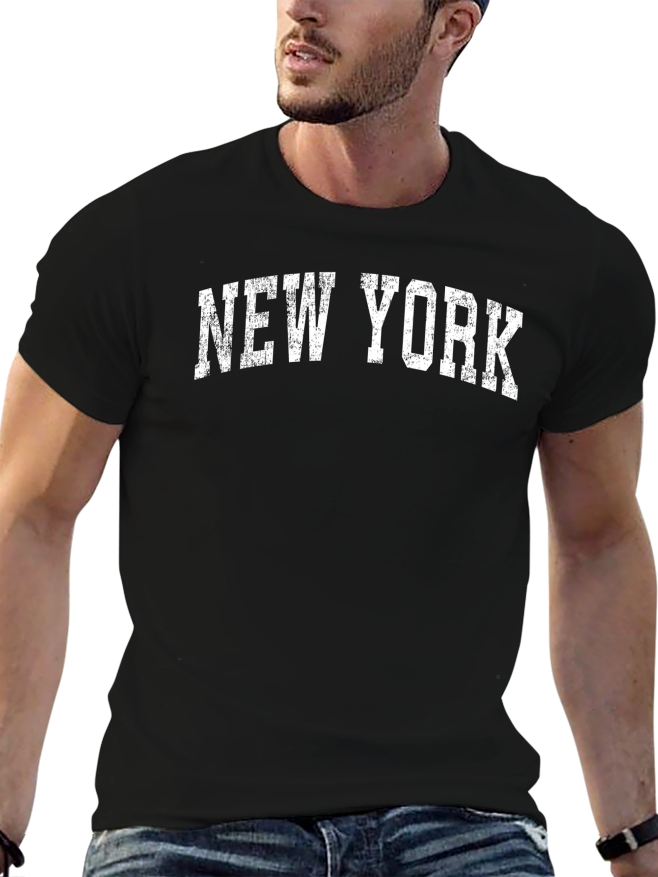 New York Distressed Graphic Tee