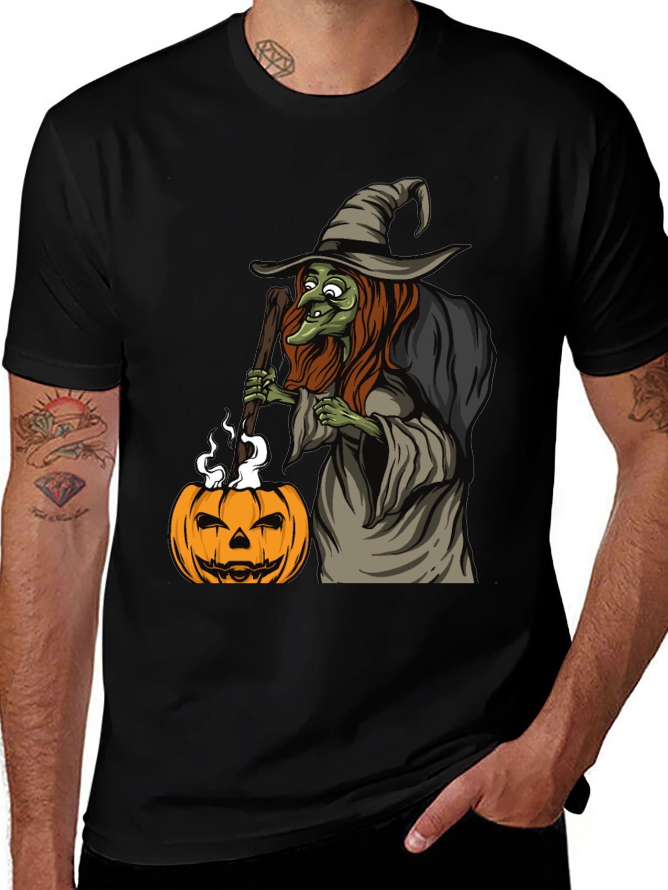 Witch Pumpkin Halloween Graphic Tee
