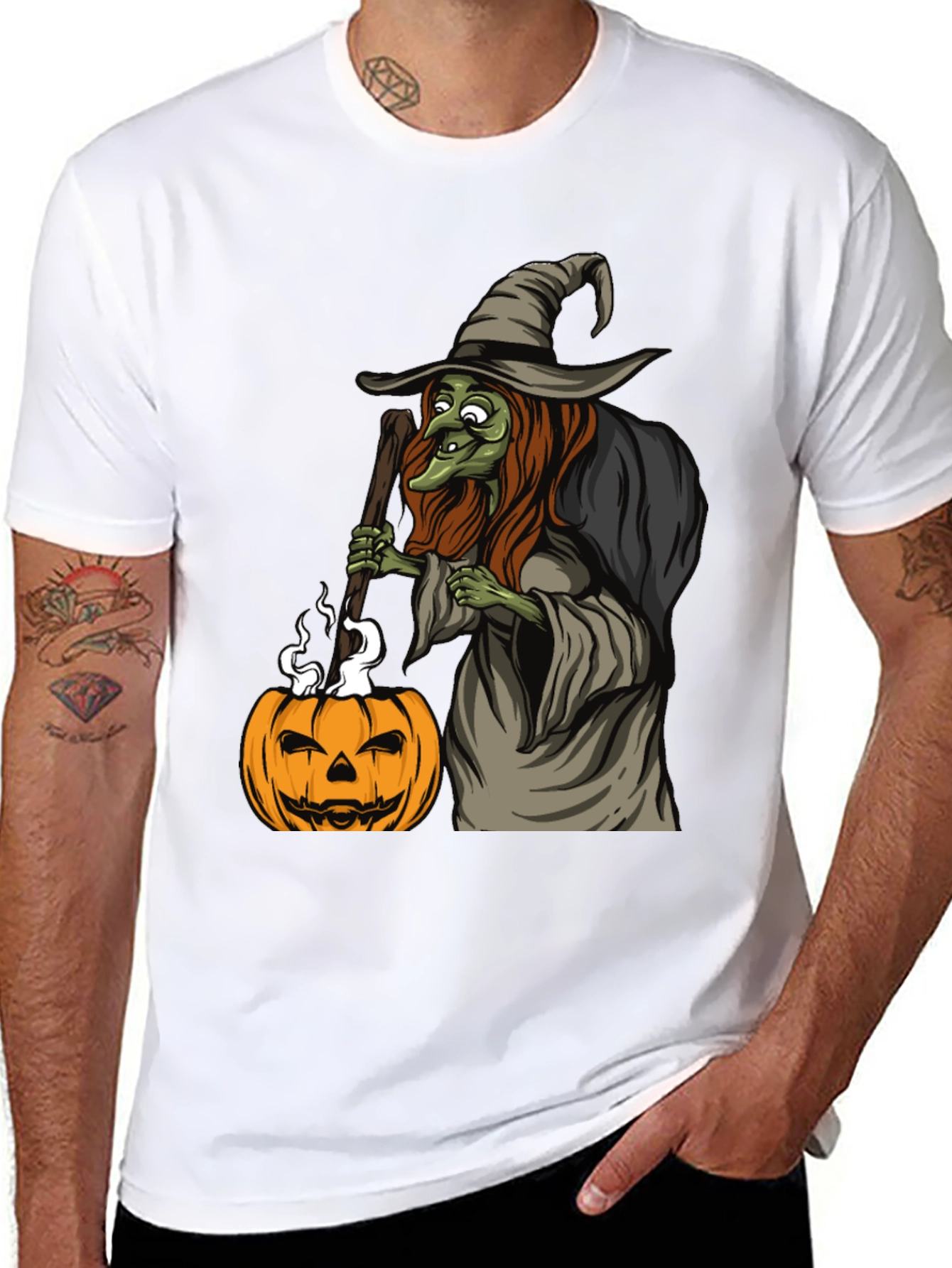 Witch Pumpkin Halloween Graphic Tee