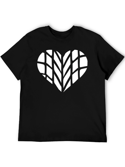 Heart Tire Tread Black T-Shirt