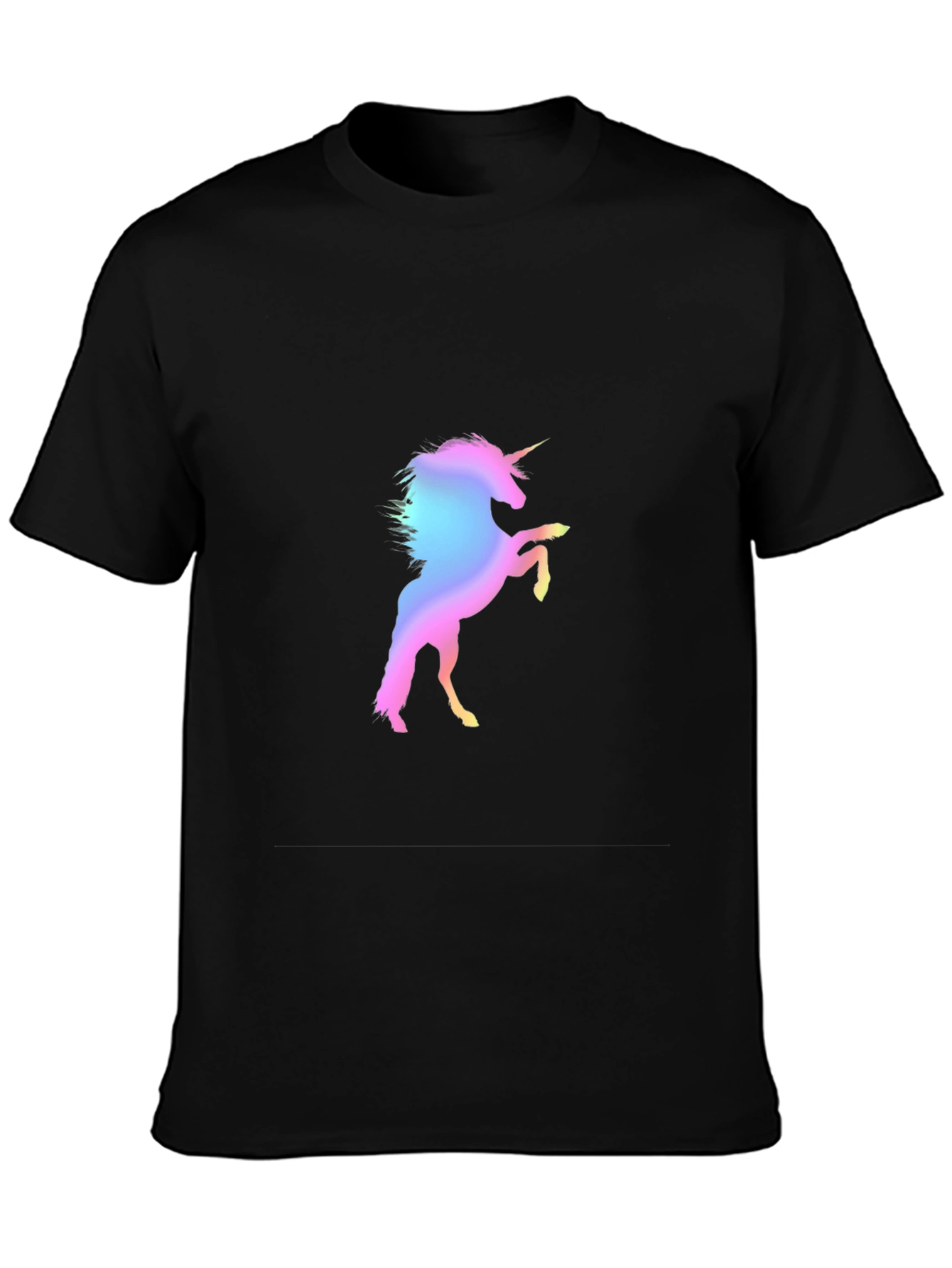 Unicorn Graphic Print Black T-Shirt