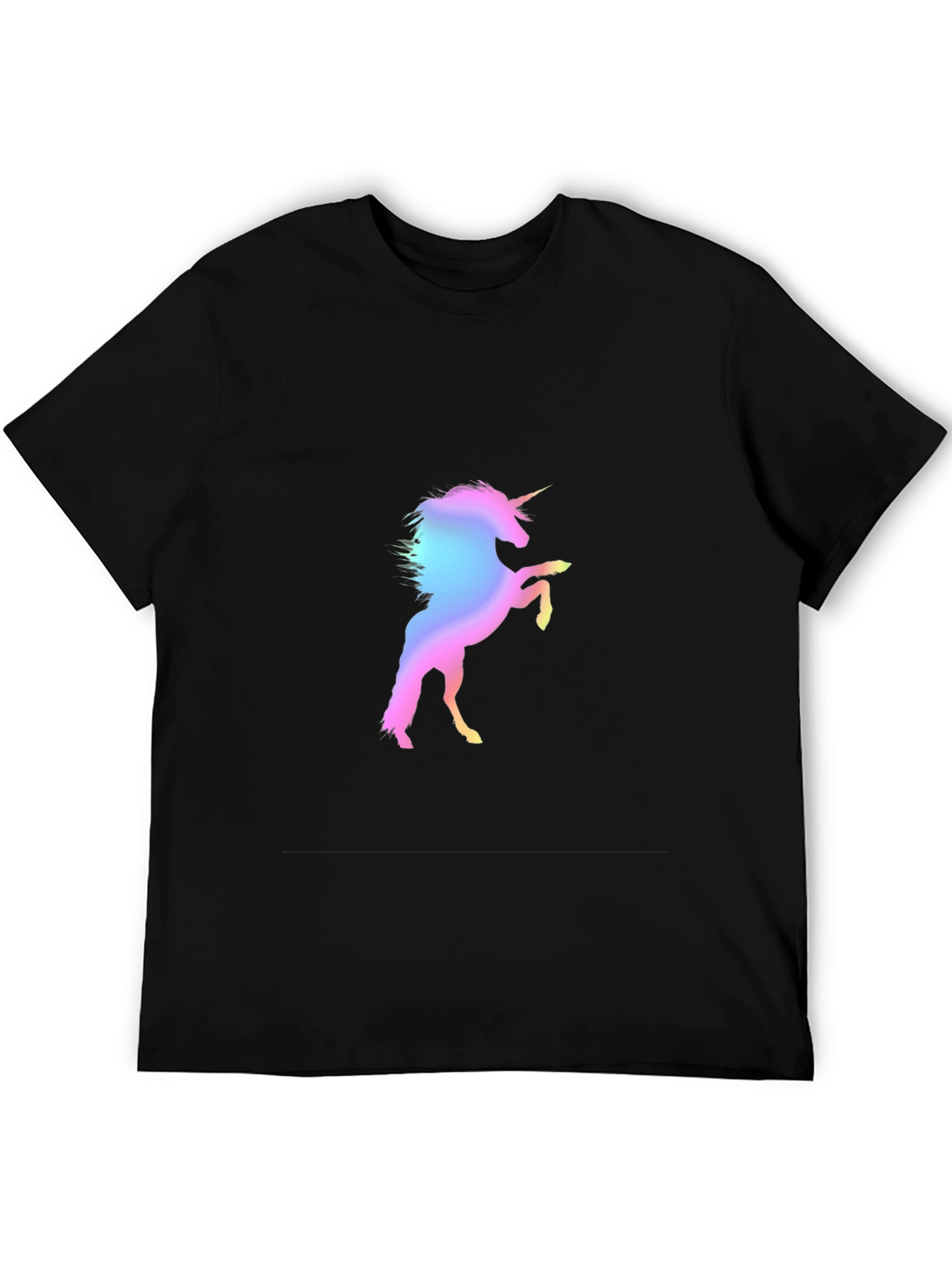 Unicorn Graphic Print Black T-Shirt
