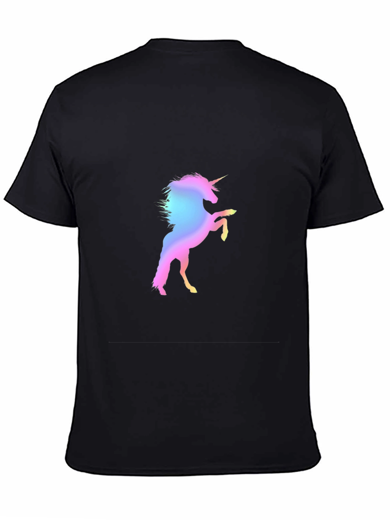 Unicorn Graphic Print Black T-Shirt