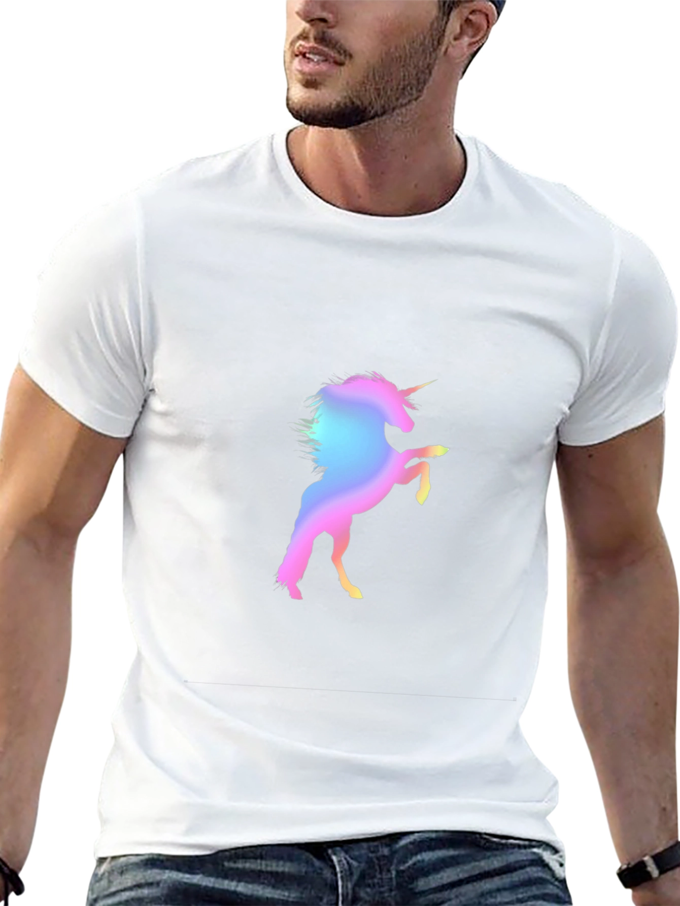 Unicorn Graphic Print Black T-Shirt