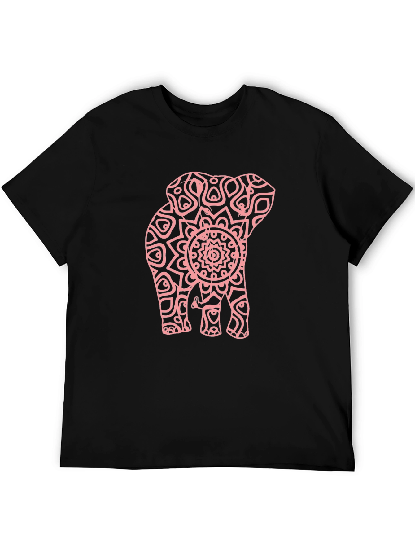 Elephant Mandala Graphic Tee - Stylish Black T-Shirt