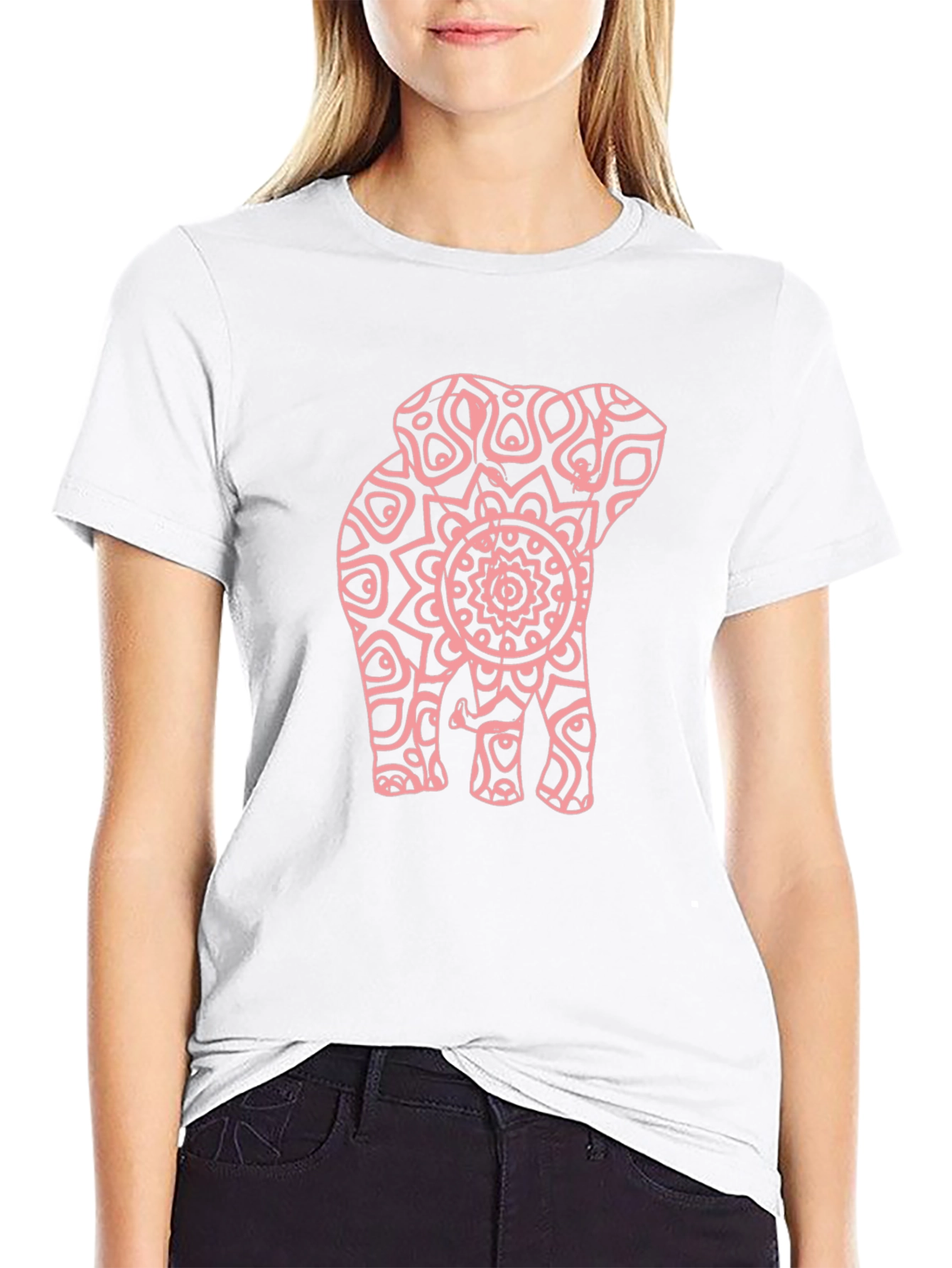 Elephant Mandala Graphic Tee - Stylish Black T-Shirt