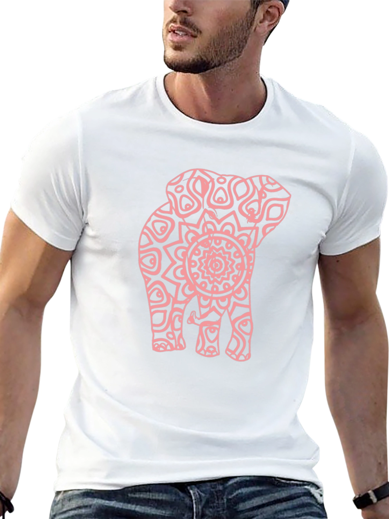 Elephant Mandala Graphic Tee - Stylish Black T-Shirt
