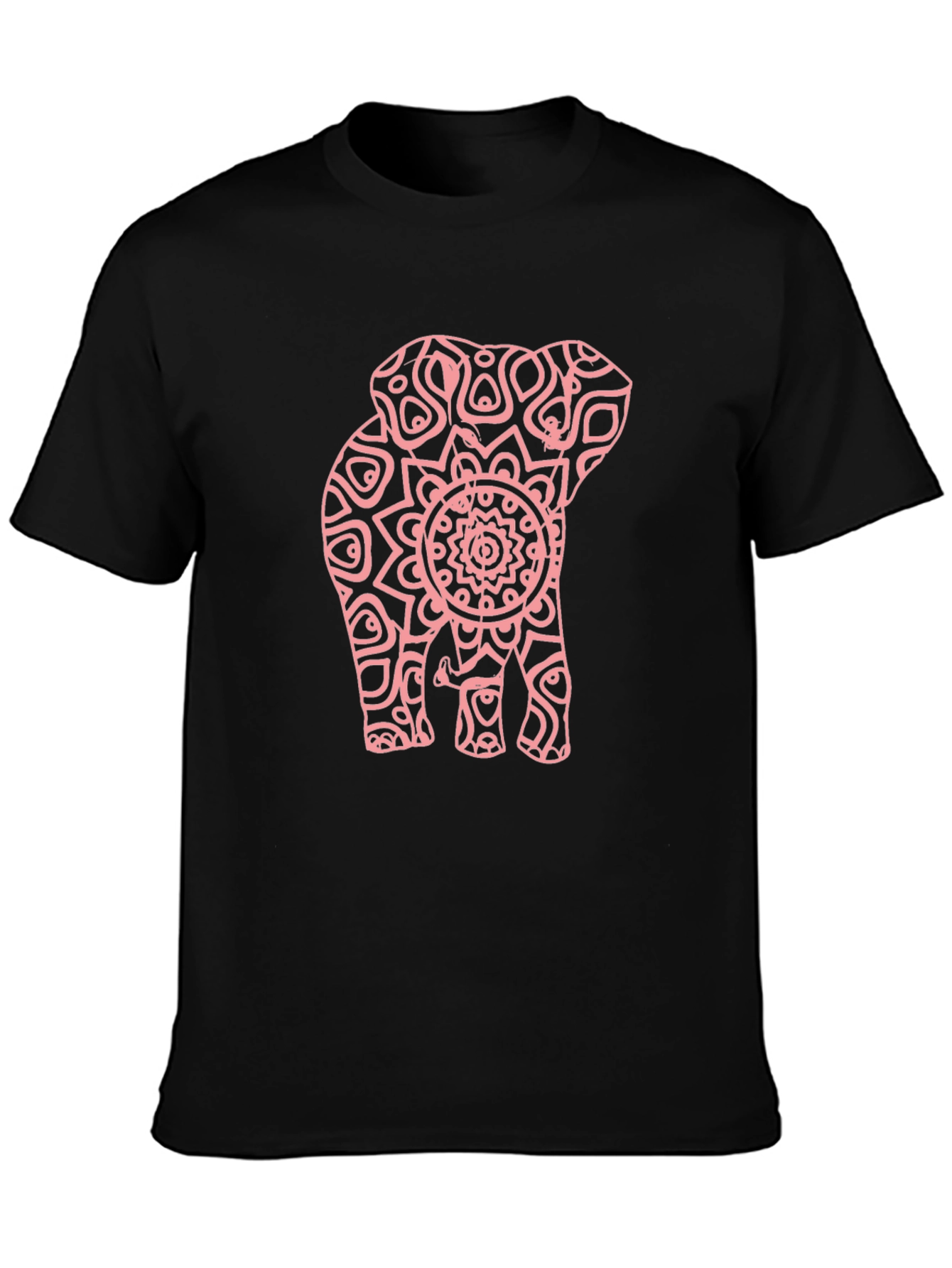 Elephant Mandala Graphic Tee - Stylish Black T-Shirt