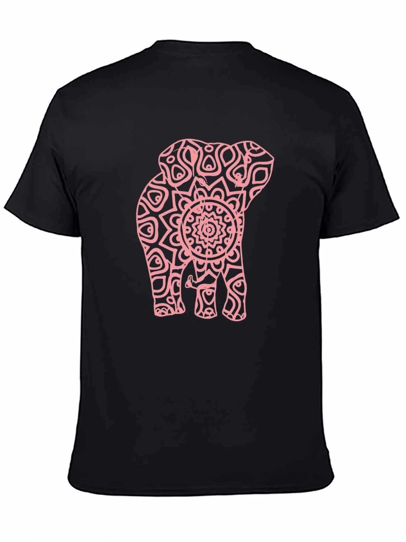 Elephant Mandala Graphic Tee - Stylish Black T-Shirt