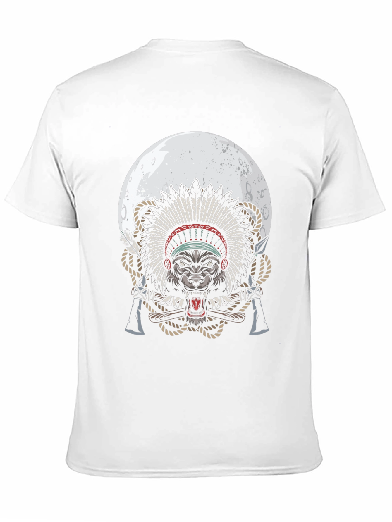 Wolf Chief T-Shirt - Native American Style Moon Design