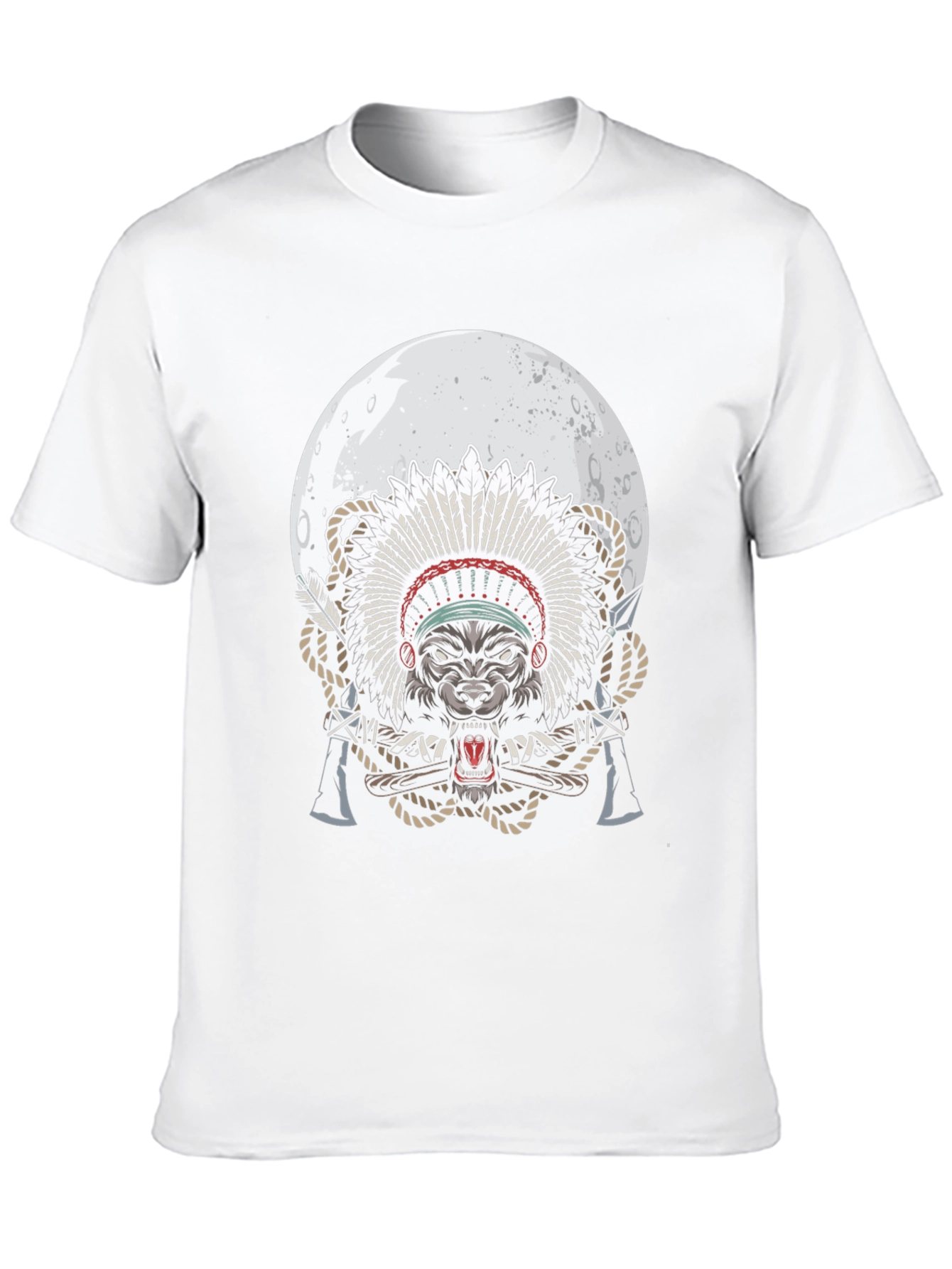 Wolf Chief T-Shirt - Native American Style Moon Design