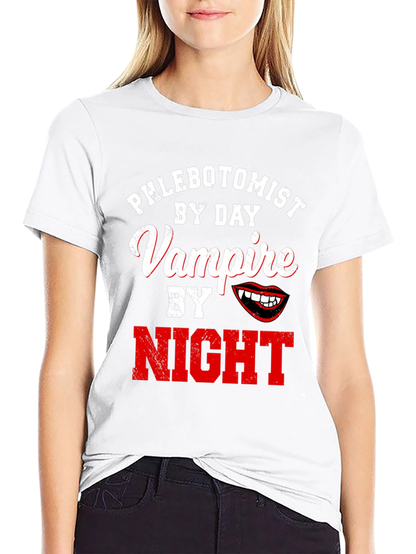 Phlebotomist By Day Vampire By Night Black T-Shirt