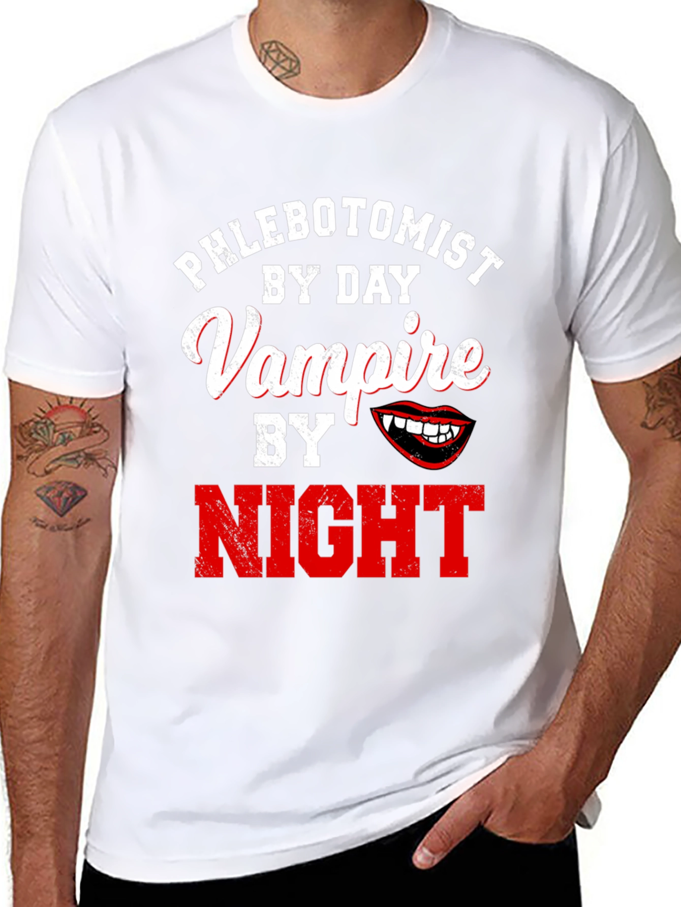 Phlebotomist By Day Vampire By Night Black T-Shirt